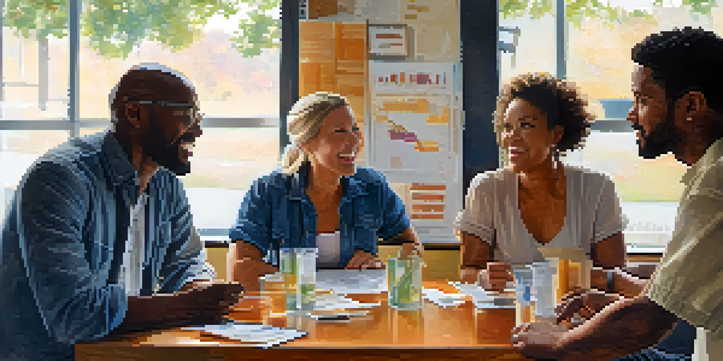 A diverse group of people engaged in a discussion about consumer confidence, surrounded by charts and graphs.