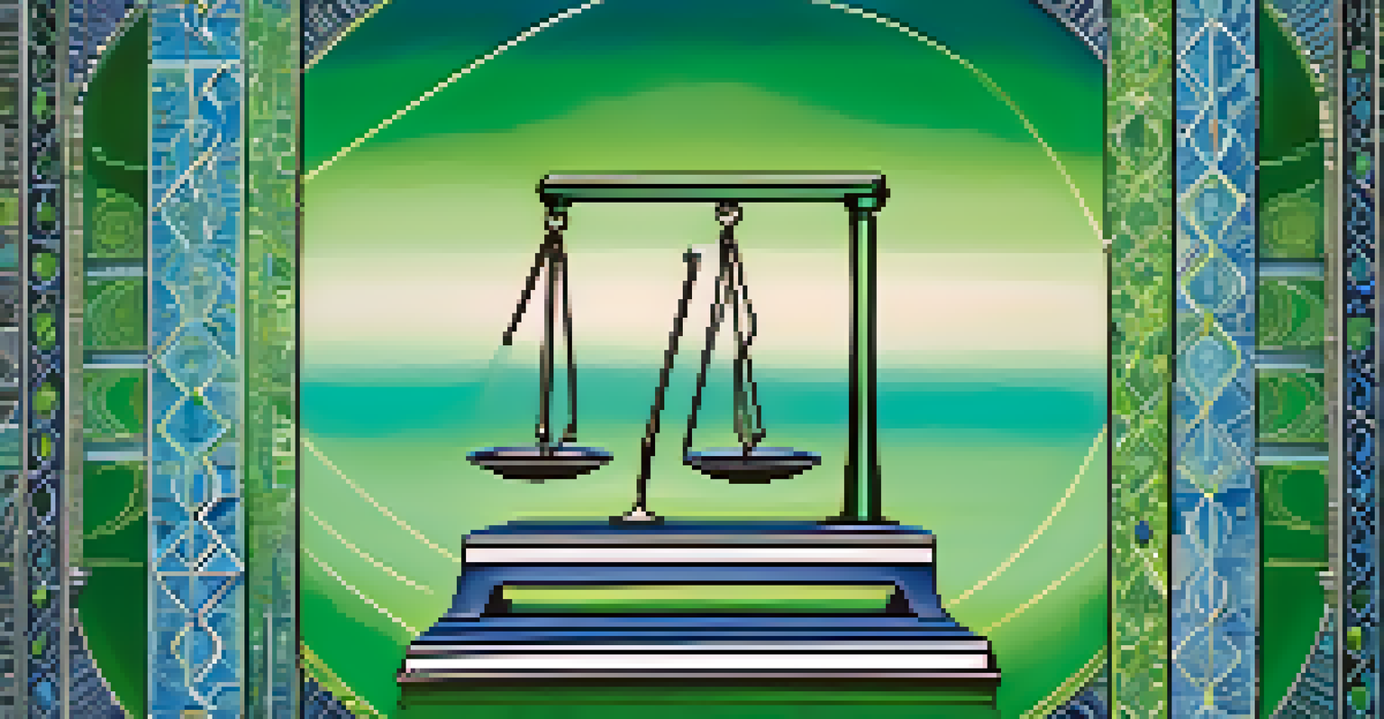 An abstract scale balancing profit and loss symbols, representing risk management.