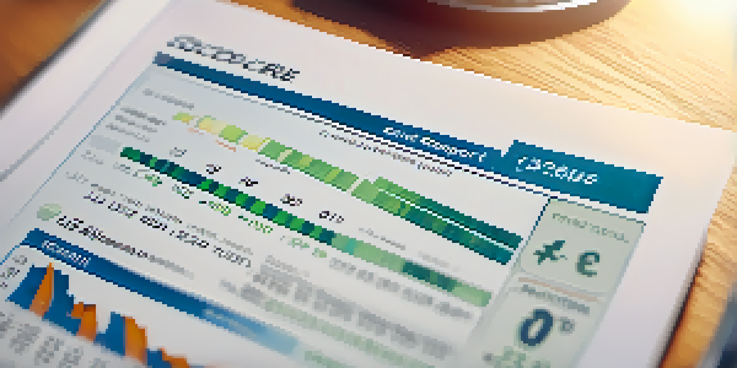A close-up of a credit score report showcasing a three-digit score, with financial documents and a calculator in the background.