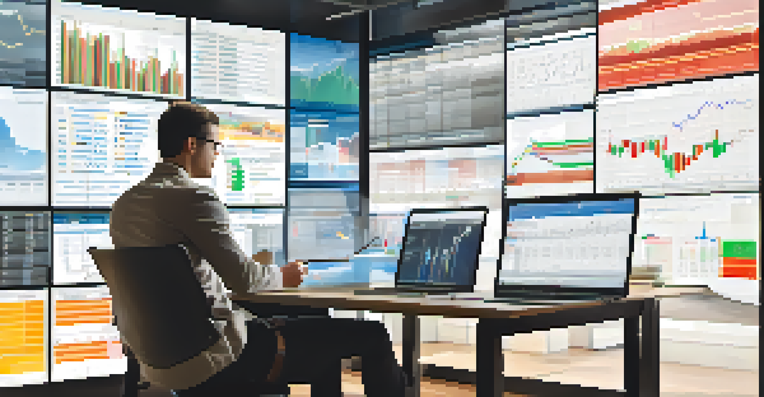 A split-screen image depicting a person focusing on long-term investments with financial charts and another person analyzing quick stock trades on a laptop.