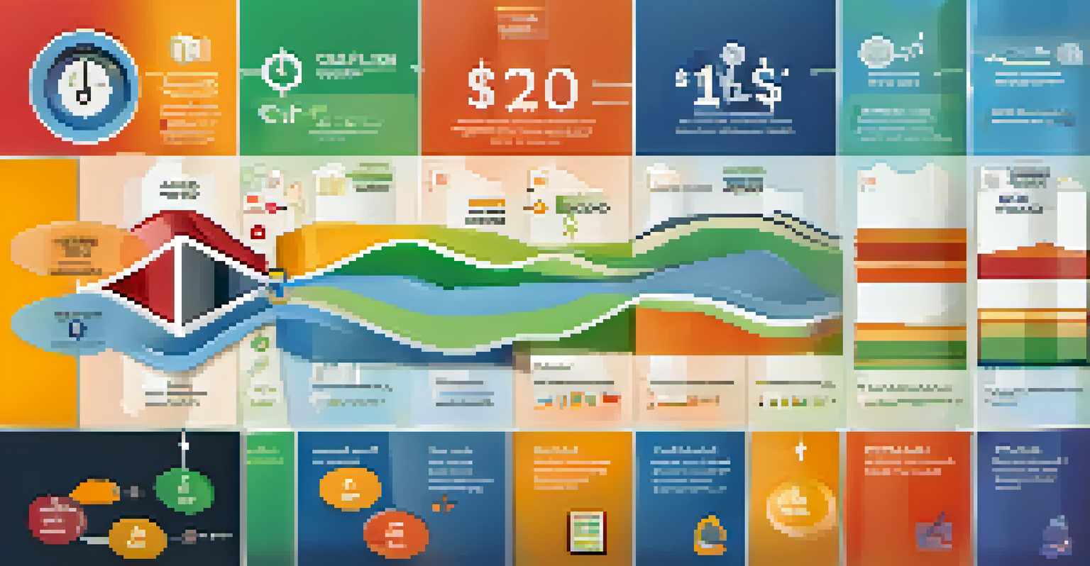 An infographic illustrating key cash flow metrics with icons and colorful backgrounds, designed in a modern and clean style.
