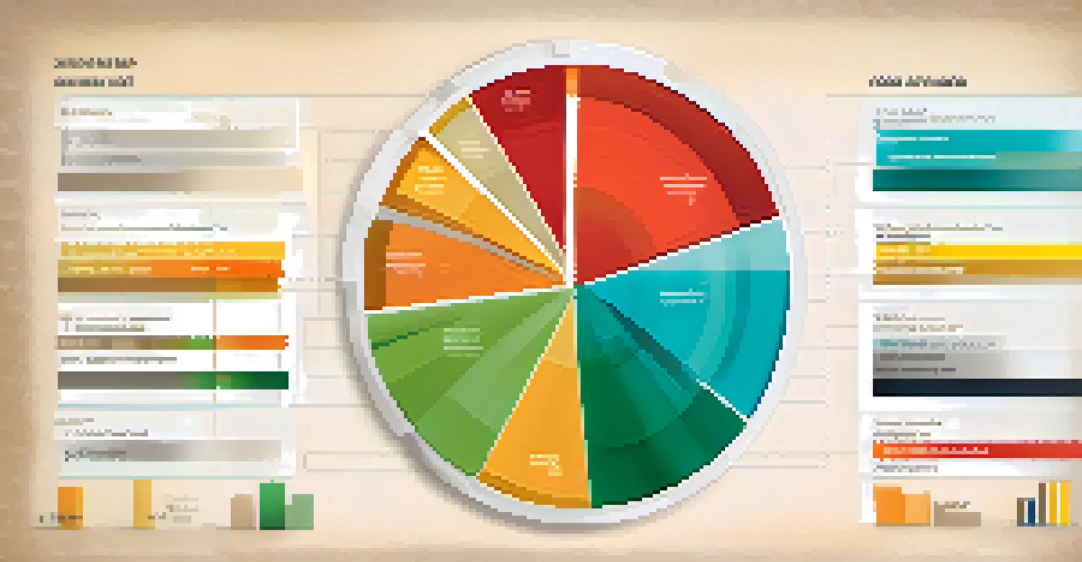 An infographic showing a pie chart of budgeting categories in vibrant colors.