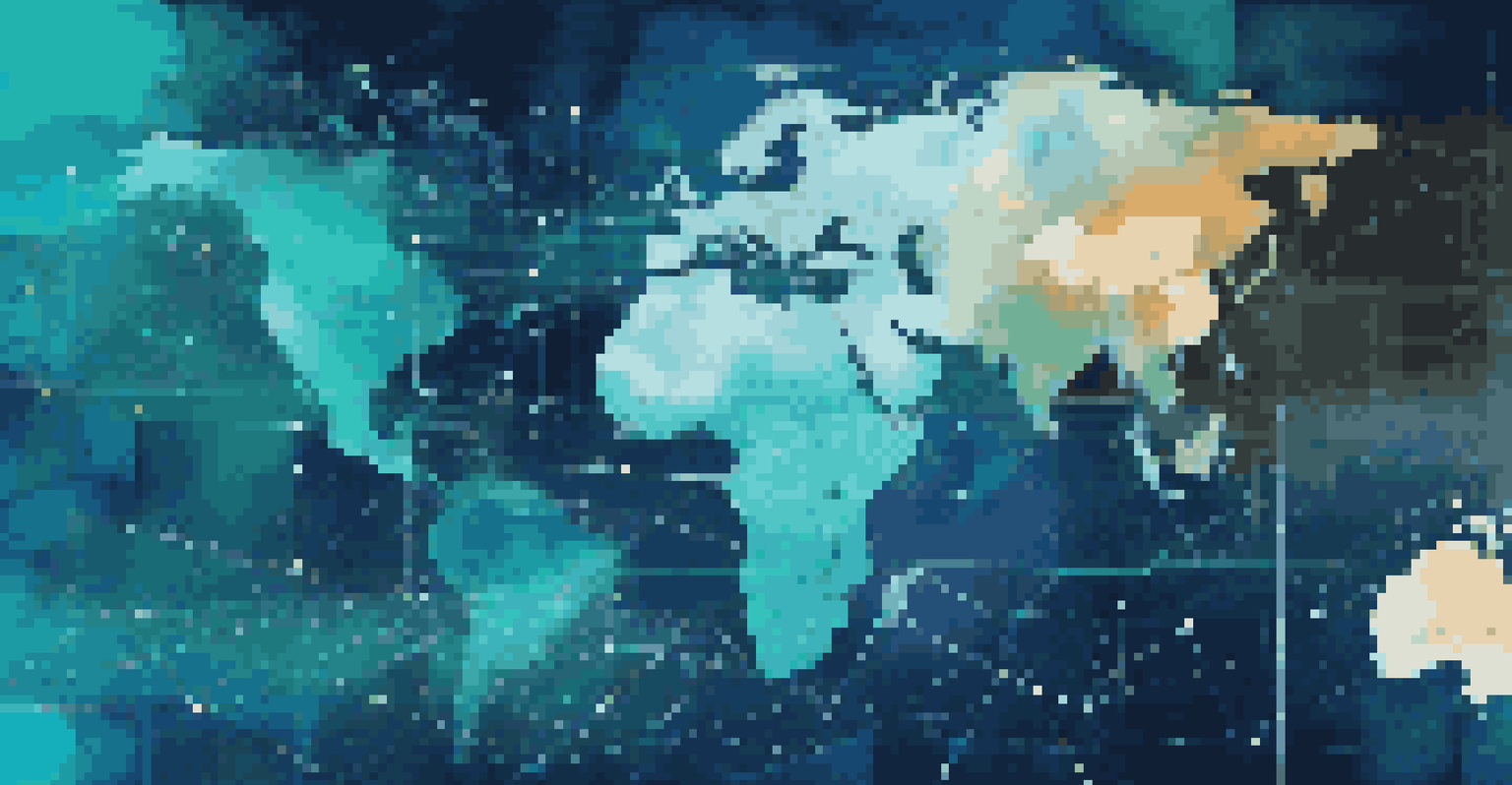 An abstract digital interface with graphs and charts on a blue and teal background, representing data insights.