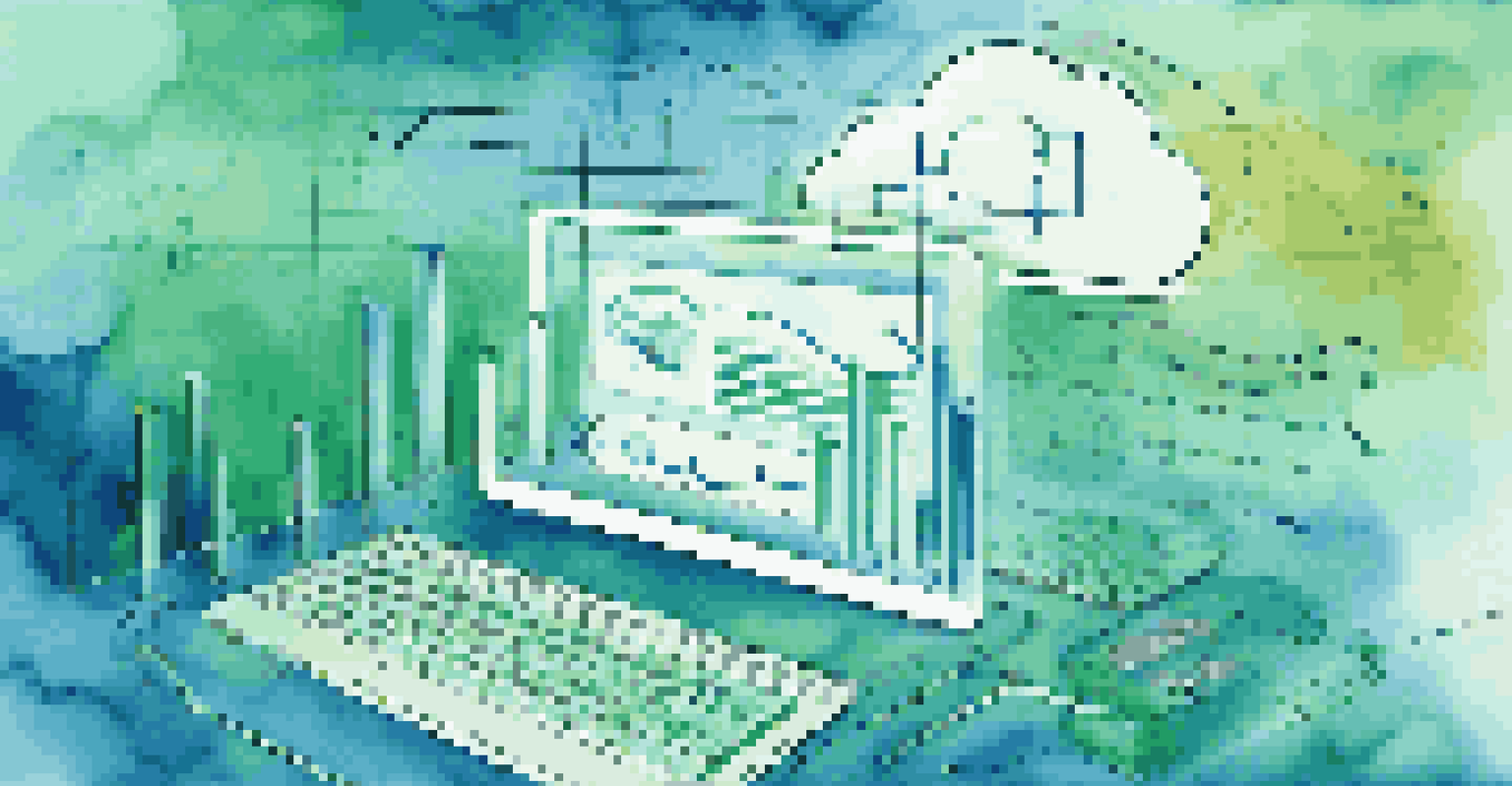 An abstract image representing data analytics in finance, with colorful lines and graphs against a blue-green background.