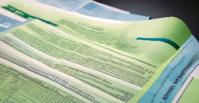A close-up view of a financial document titled 'Statement of Shareholders' Equity', showing various components like common stock and retained earnings, with a gradient background in green and blue.