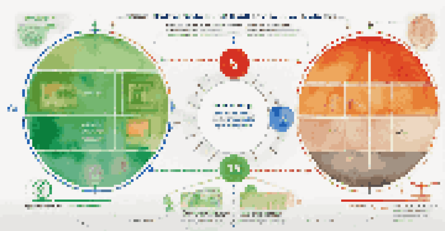 An infographic illustrating the relationship between central banks and trade policies, featuring symbols of currency and trade.