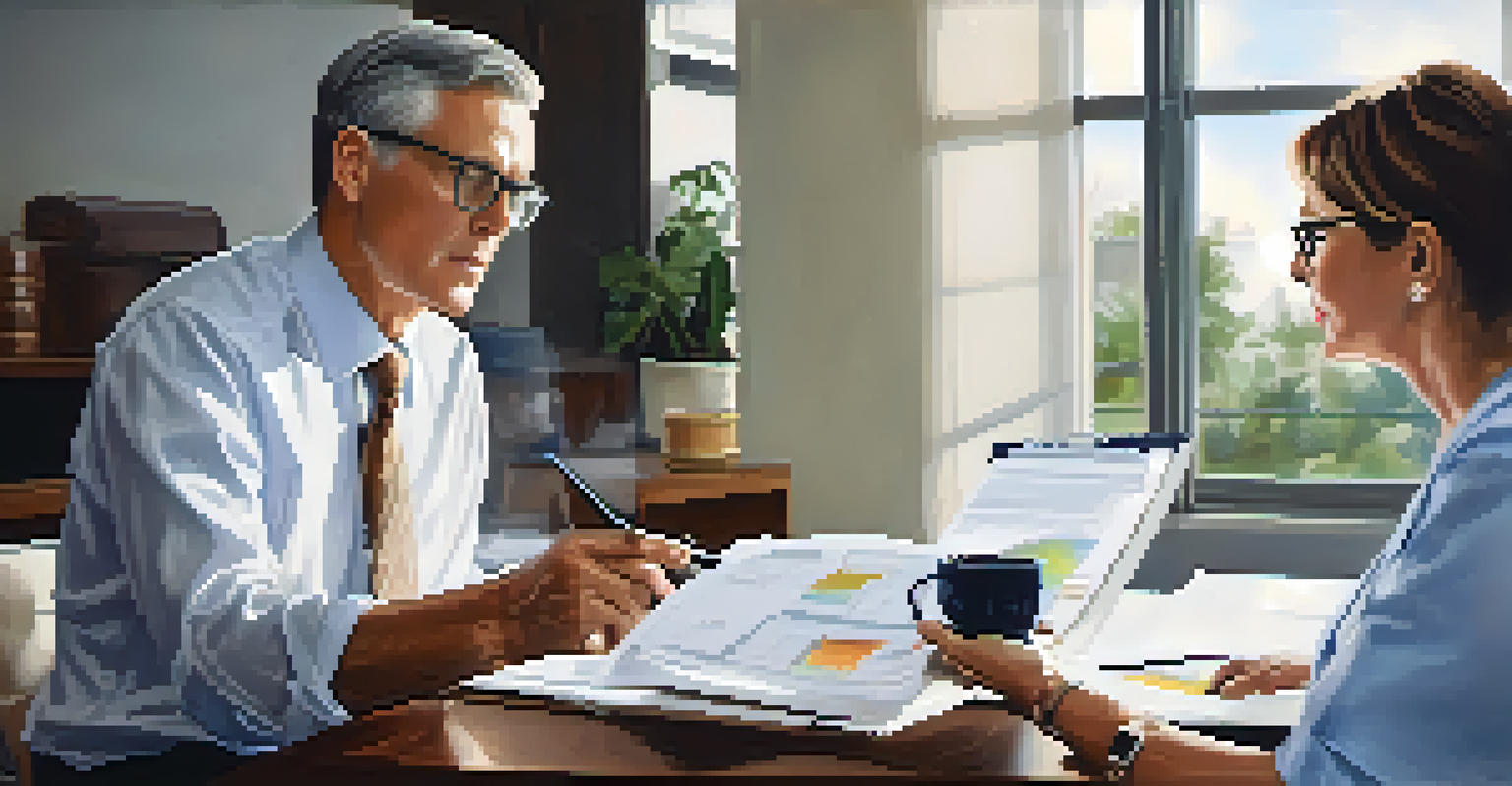 A financial advisor explaining annuity options to a client in a modern office setting.