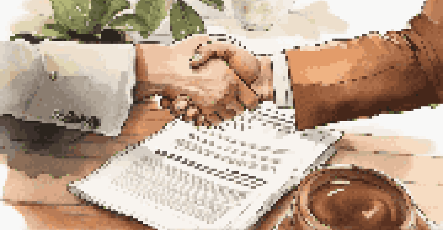 Close-up of a handshake over a real estate contract, symbolizing partnership and trust.