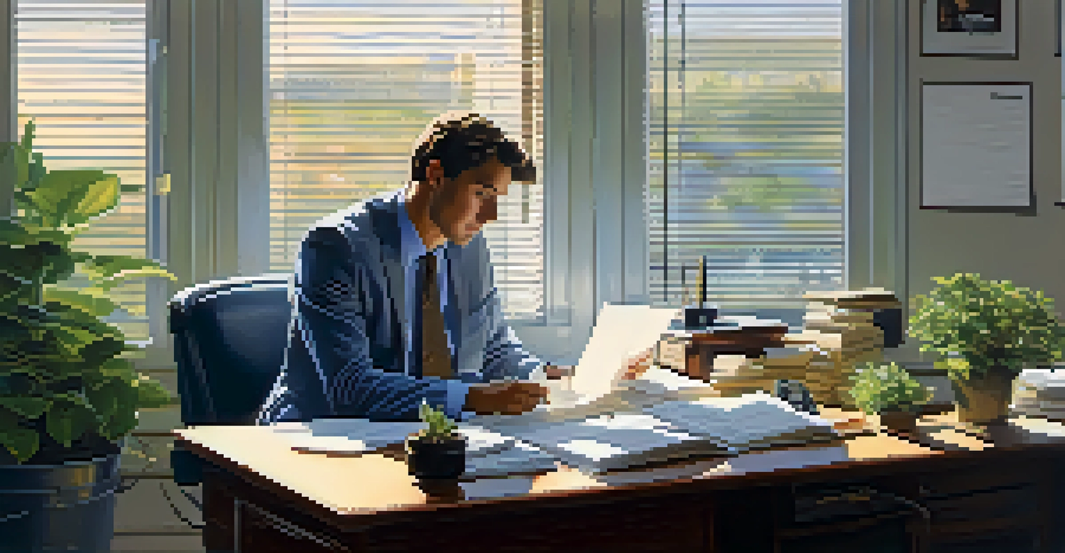 A person reflecting on stock selling decisions at a desk with a trading journal and a laptop.