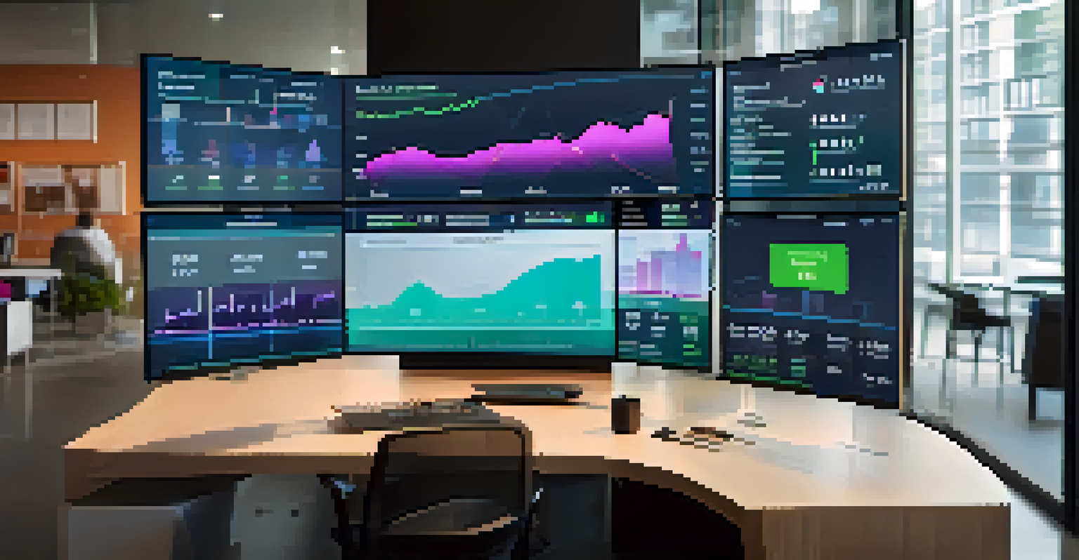 A digital dashboard showing real-time metrics for impact investments with colorful graphs and charts.