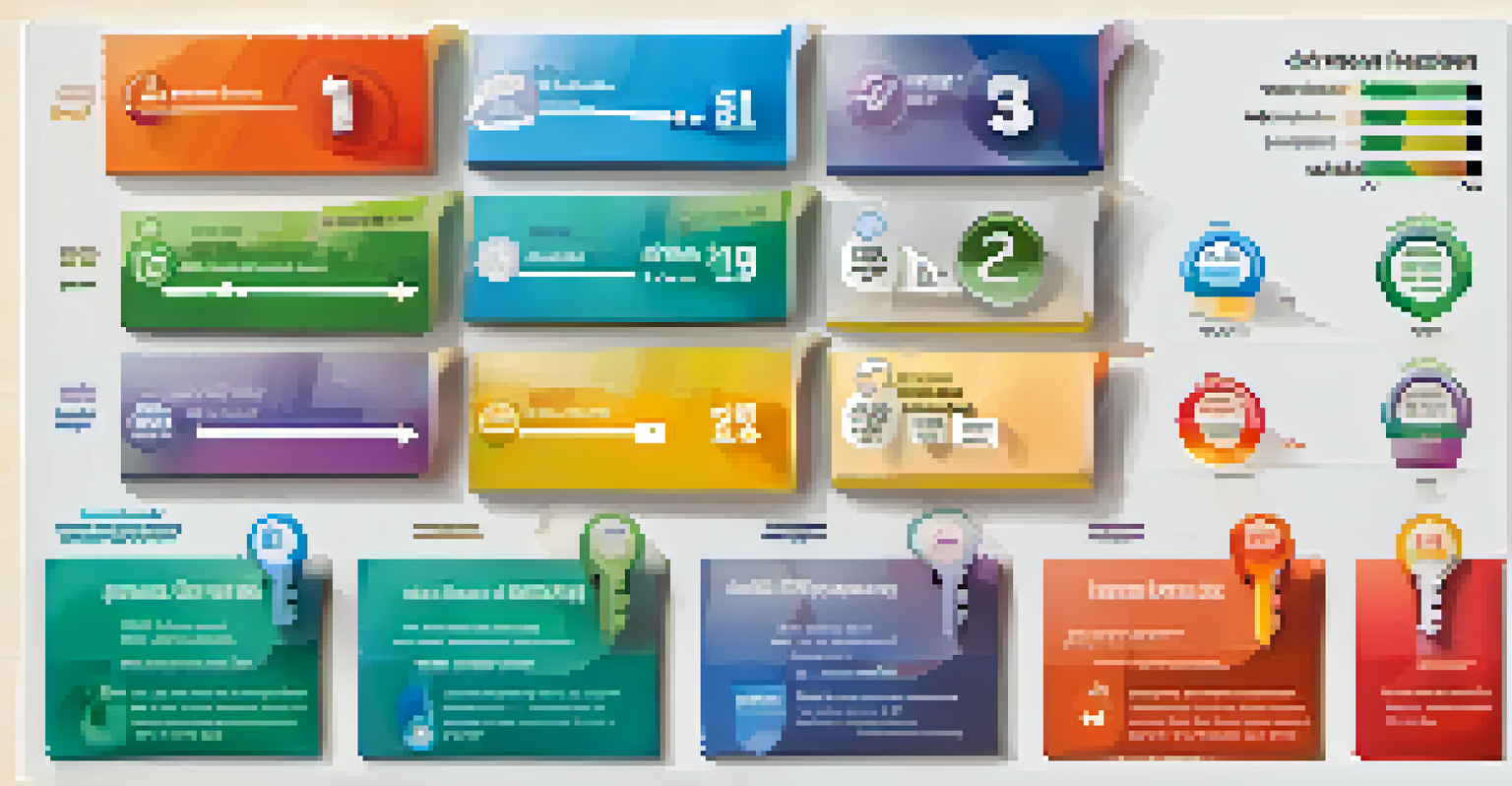 An infographic displaying factors that affect credit scores with colorful icons and descriptions on a light background.