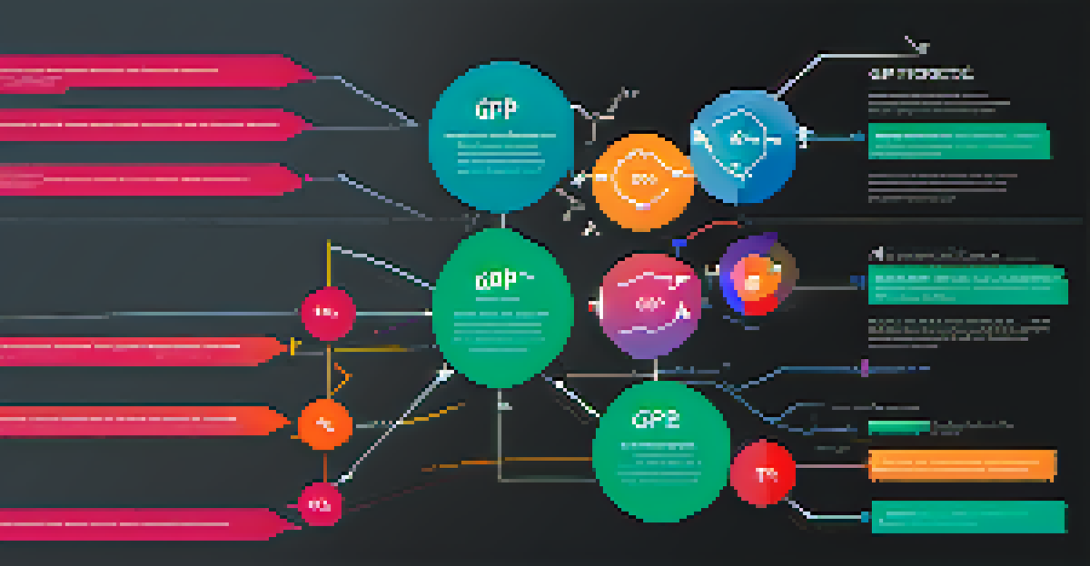 An infographic illustrating the relationship between interest rates and economic indicators such as GDP growth and inflation, with arrows connecting them.