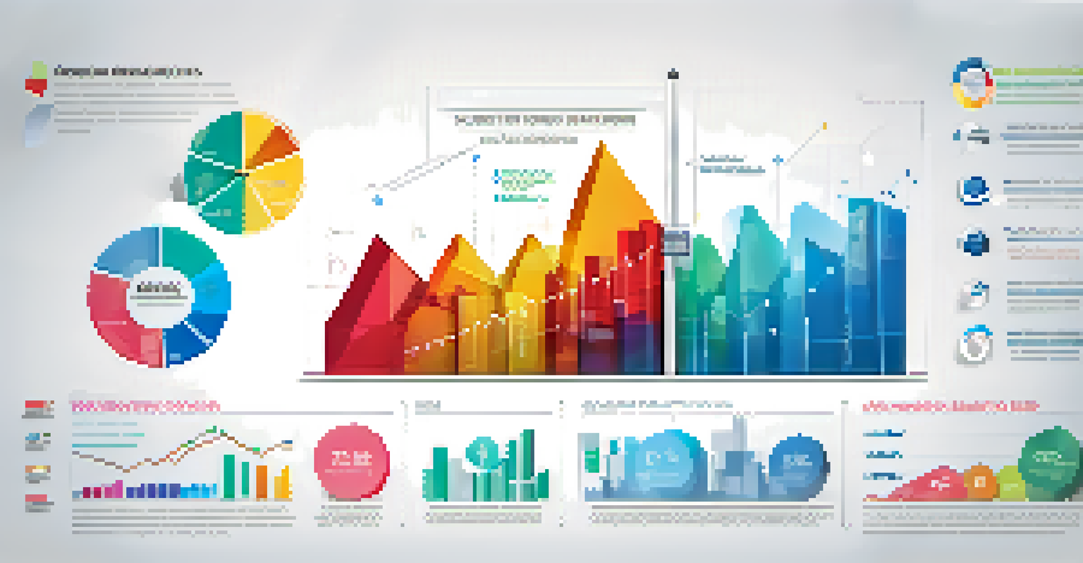 An infographic displaying colorful graphs and charts representing organizational metrics and success.