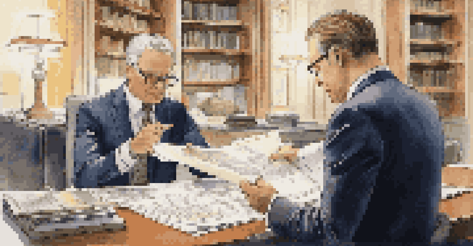 A financial advisor discussing documents with a client in a well-decorated office, highlighting the importance of expert guidance.