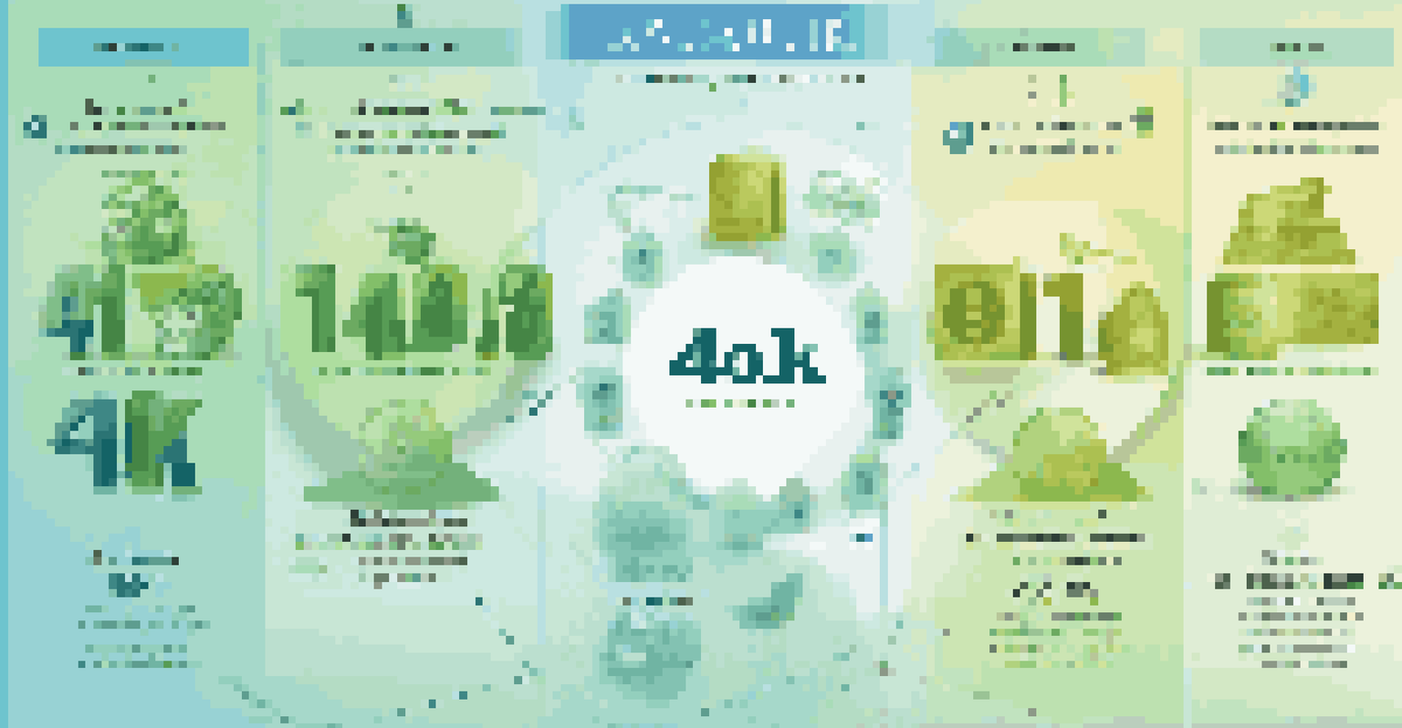 An infographic showing different types of retirement accounts with icons and descriptions.