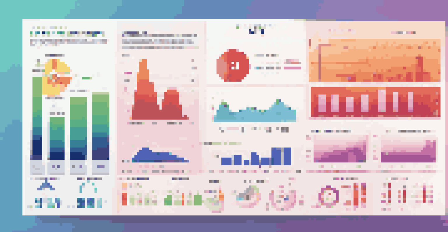 An infographic showcasing key financial metrics in vibrant colors with clear icons against a gradient background.