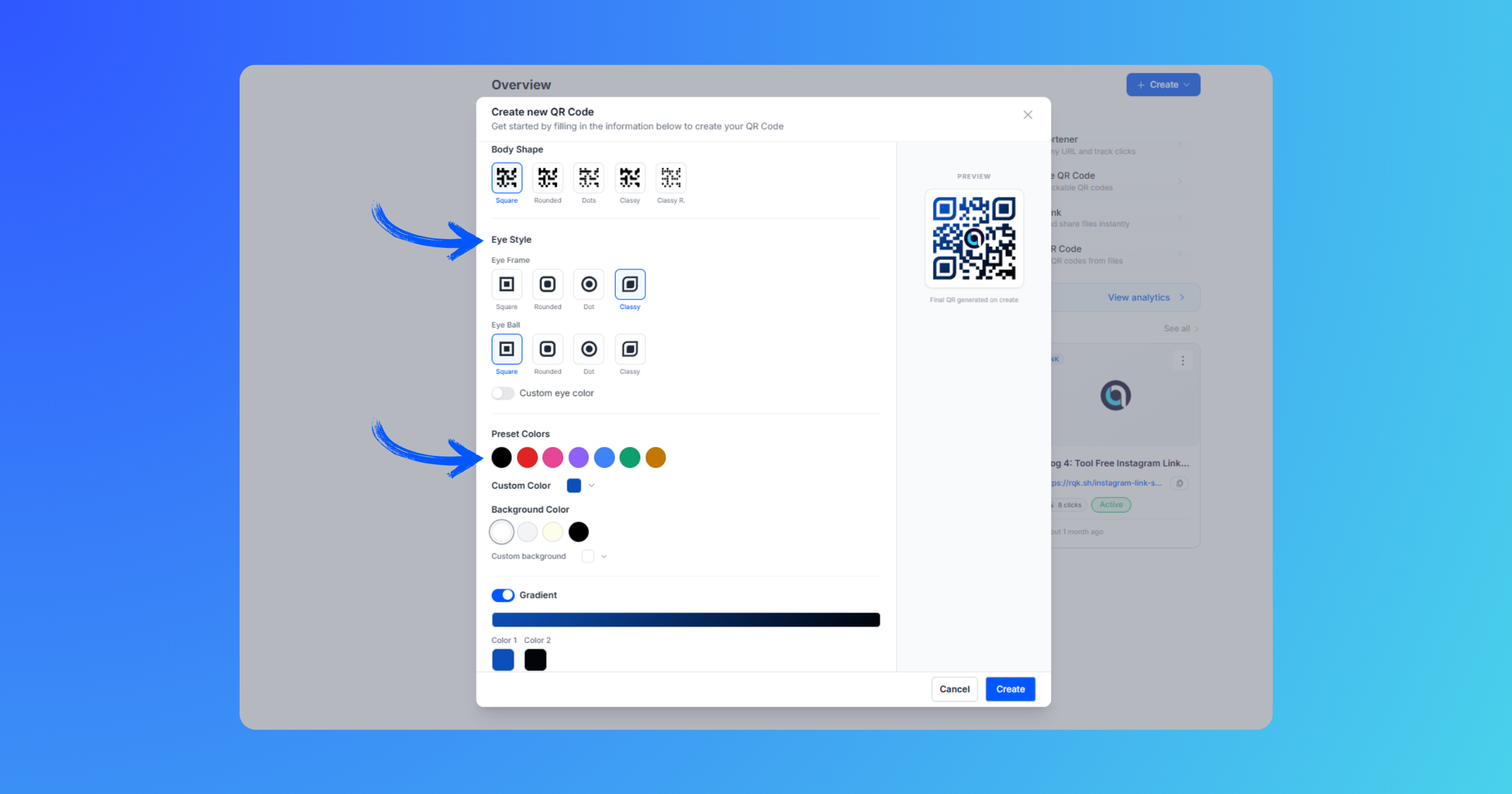 Customize your QR code