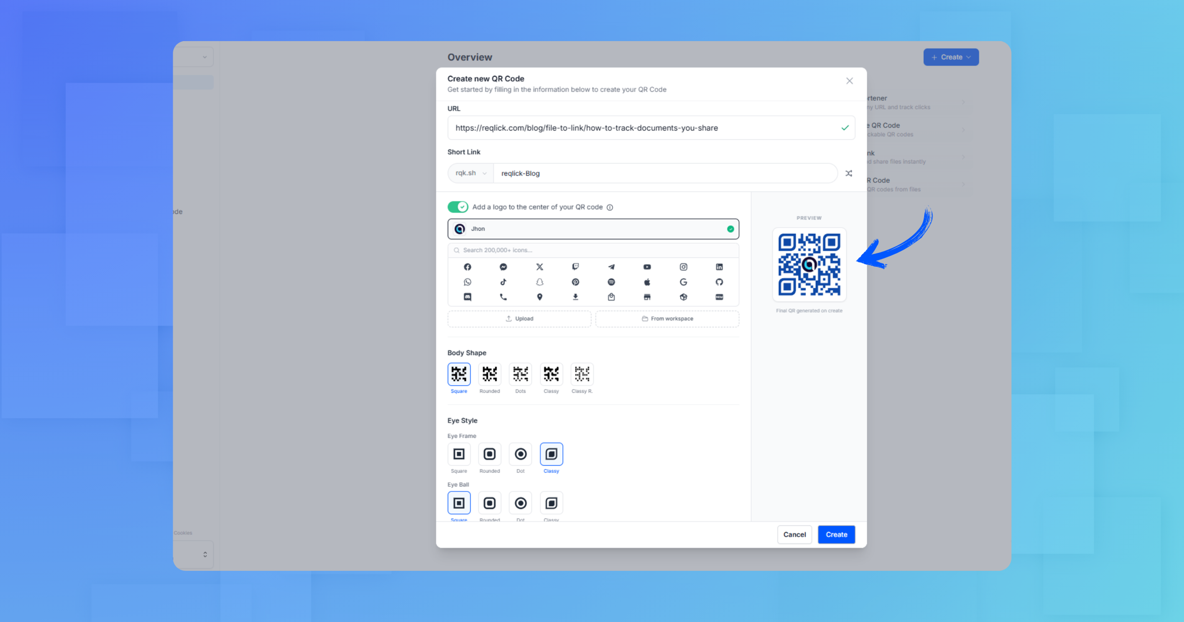 Share Your Links via QR Code or Short Link