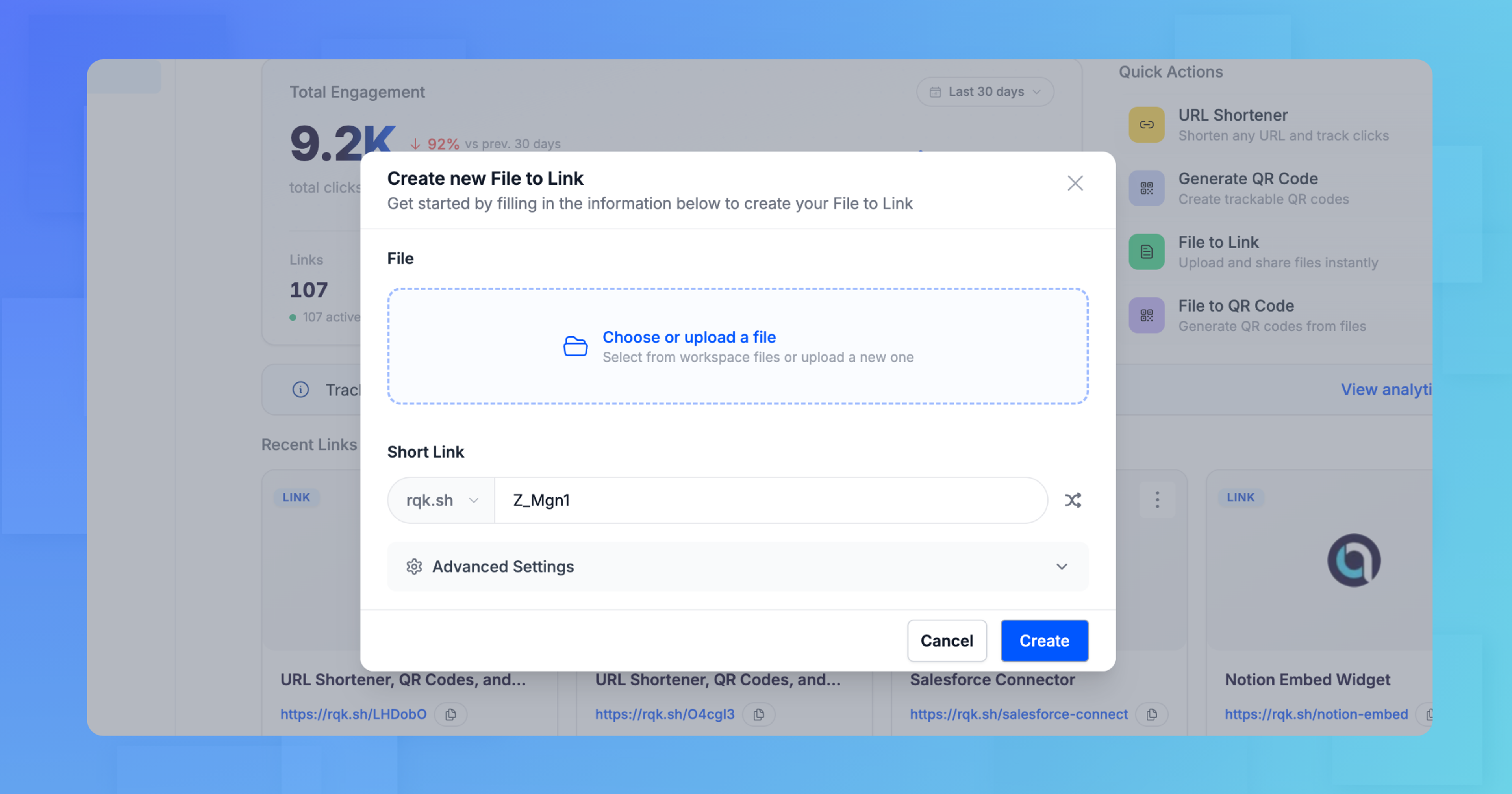 Create new file Link