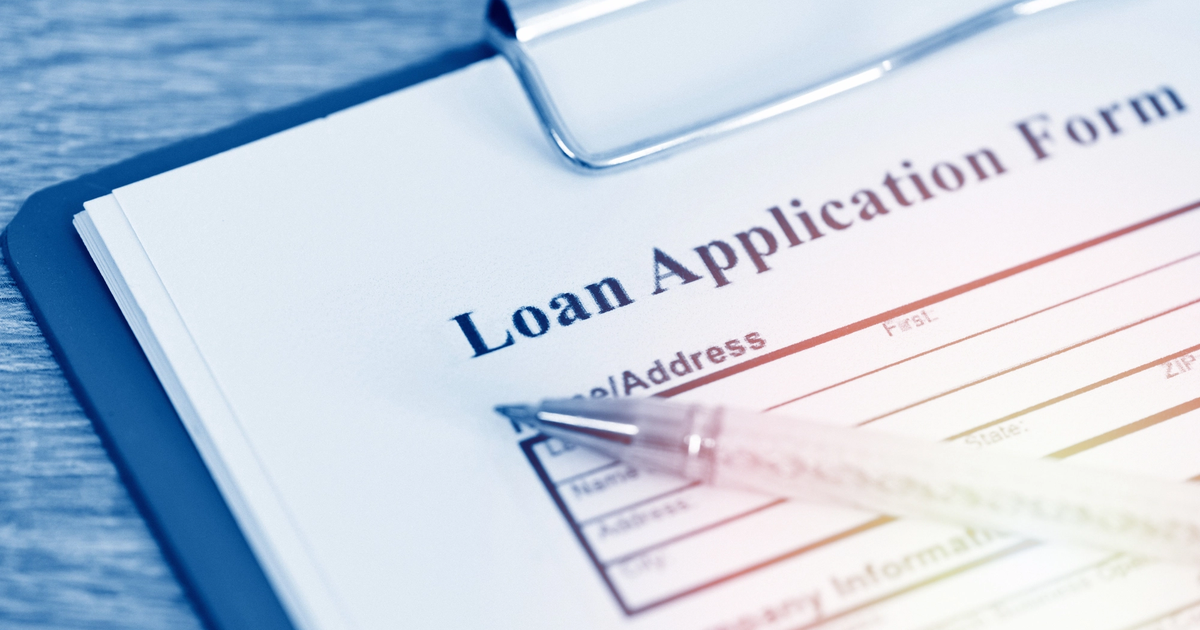 A close up shot of loan application form. 