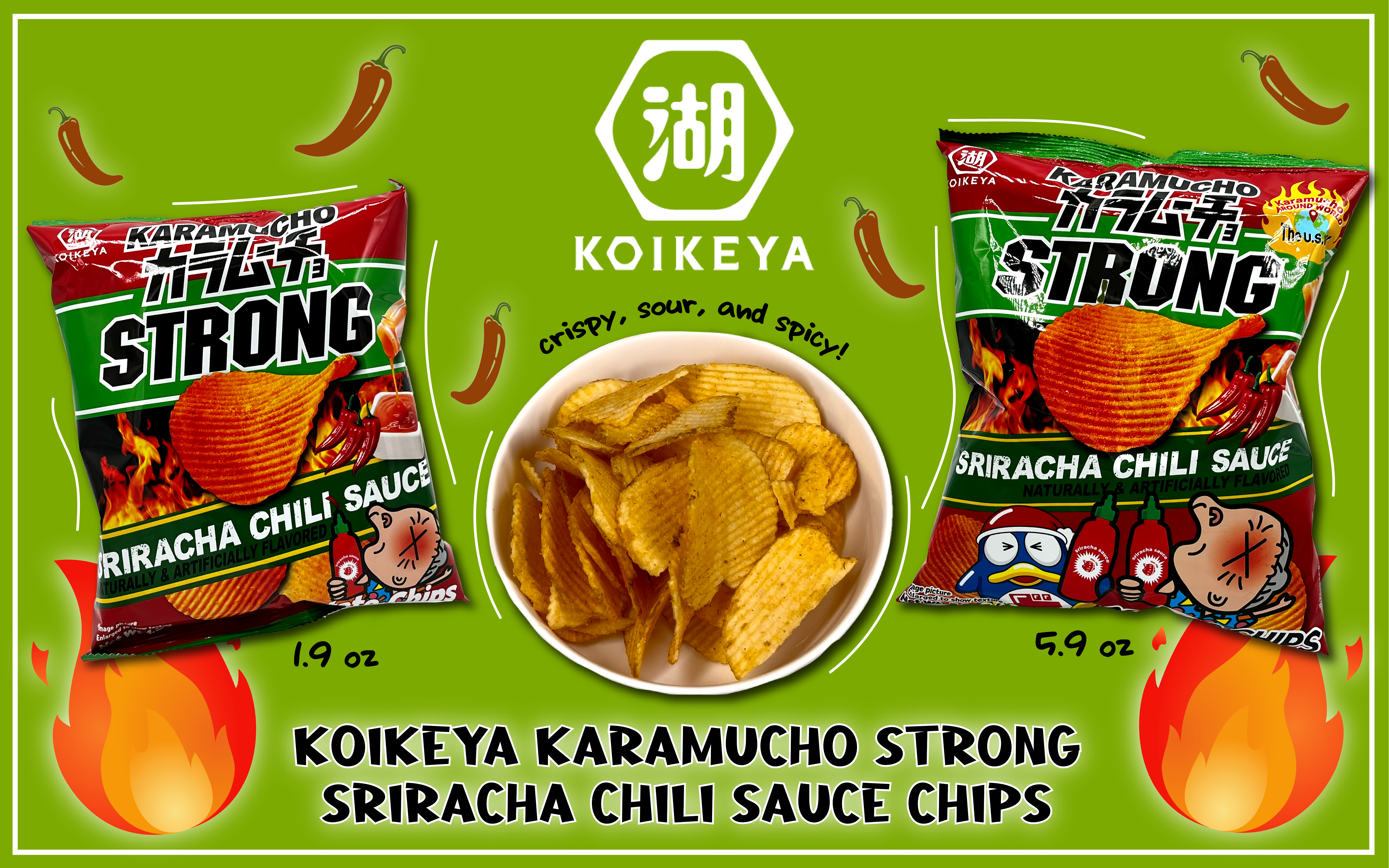 Koikeya Karamucho Strong Sriracha Chili Sauce Chips