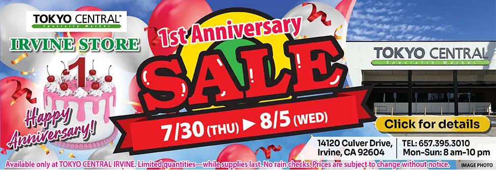 Irvine 1st Anniversary Sale banner