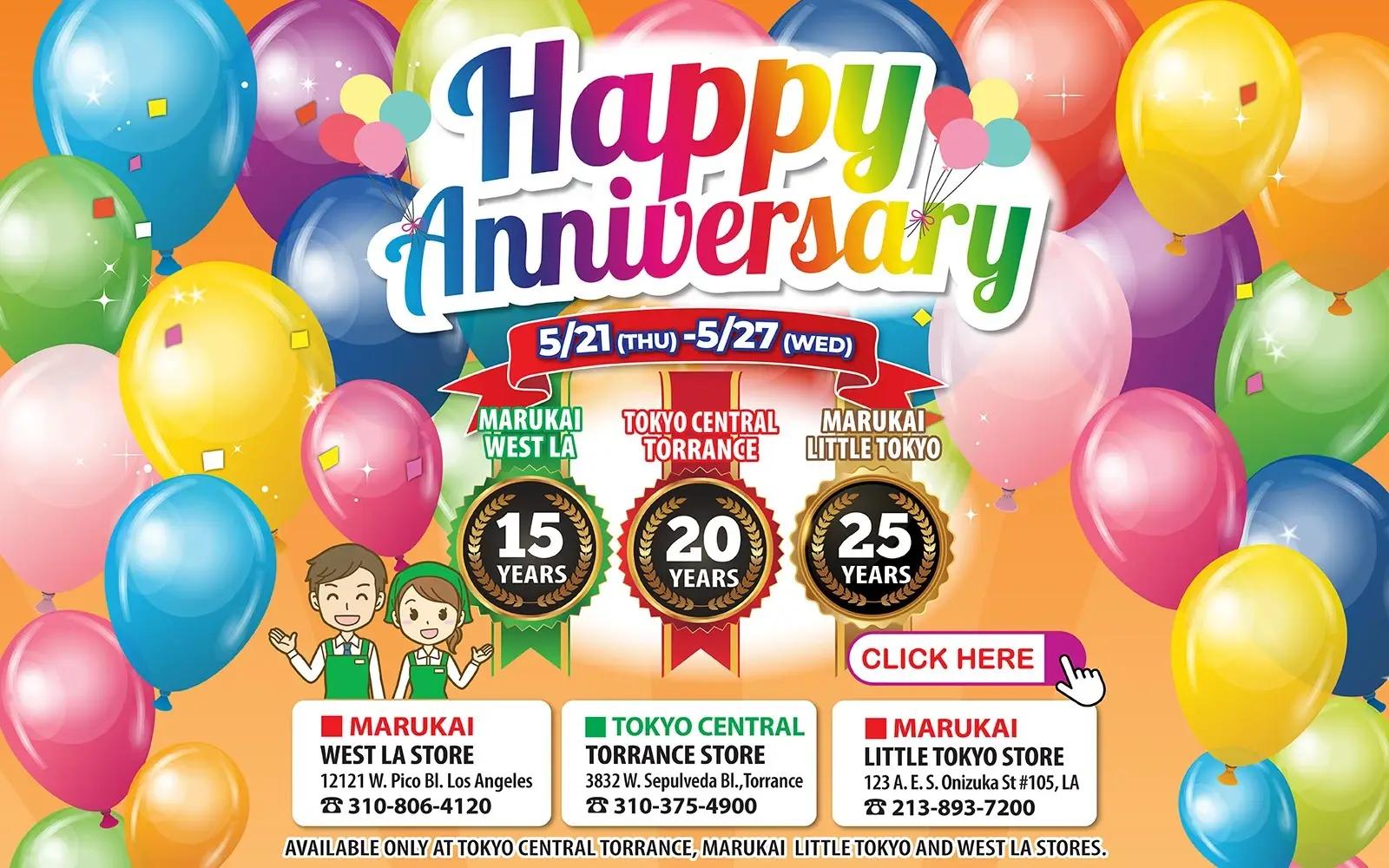 Little Tokyo, West LA, and Torrance Anniversary Sale!