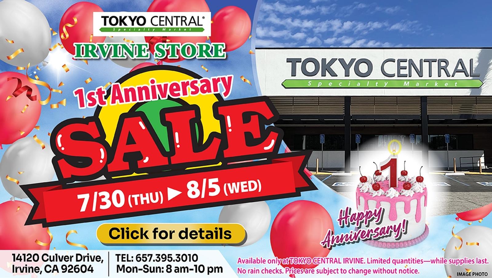 Irvine 1st Year Anniversary Sale