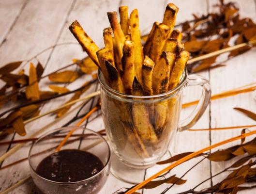 Baked Sweet Potato Fries With Miso Sauce