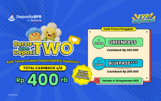 BersaTwo dalam DeposiTwo: Bonus Cashback Hingga Rp400.000​!