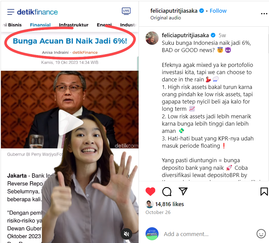 Felicia Putri Tjiasaka: Suku Bunga Naik, Bad or Good News?