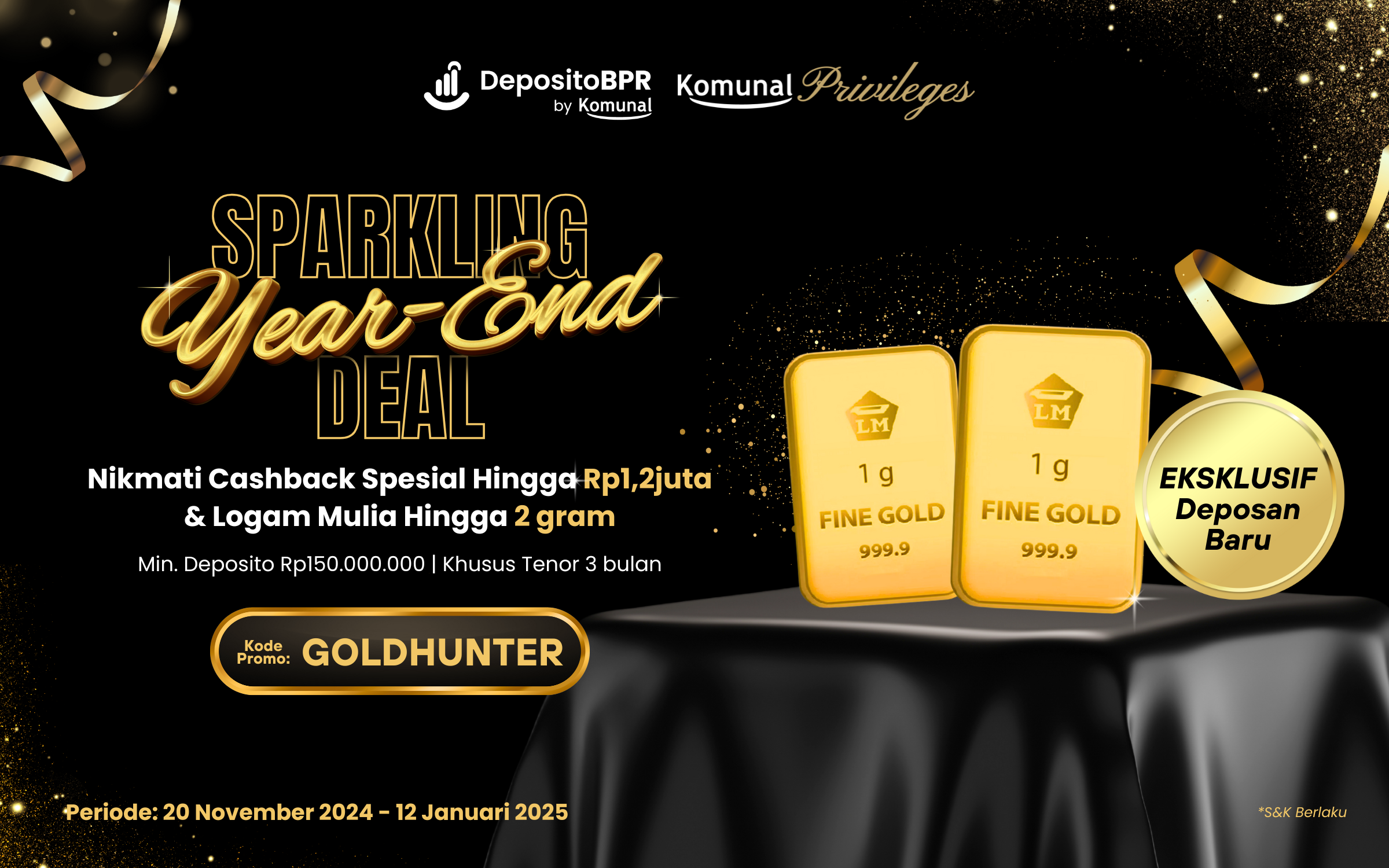 Jangan Lewatkan, Sparkling Year-End Deal Bergelimang Cashback dan Logam Mulia!