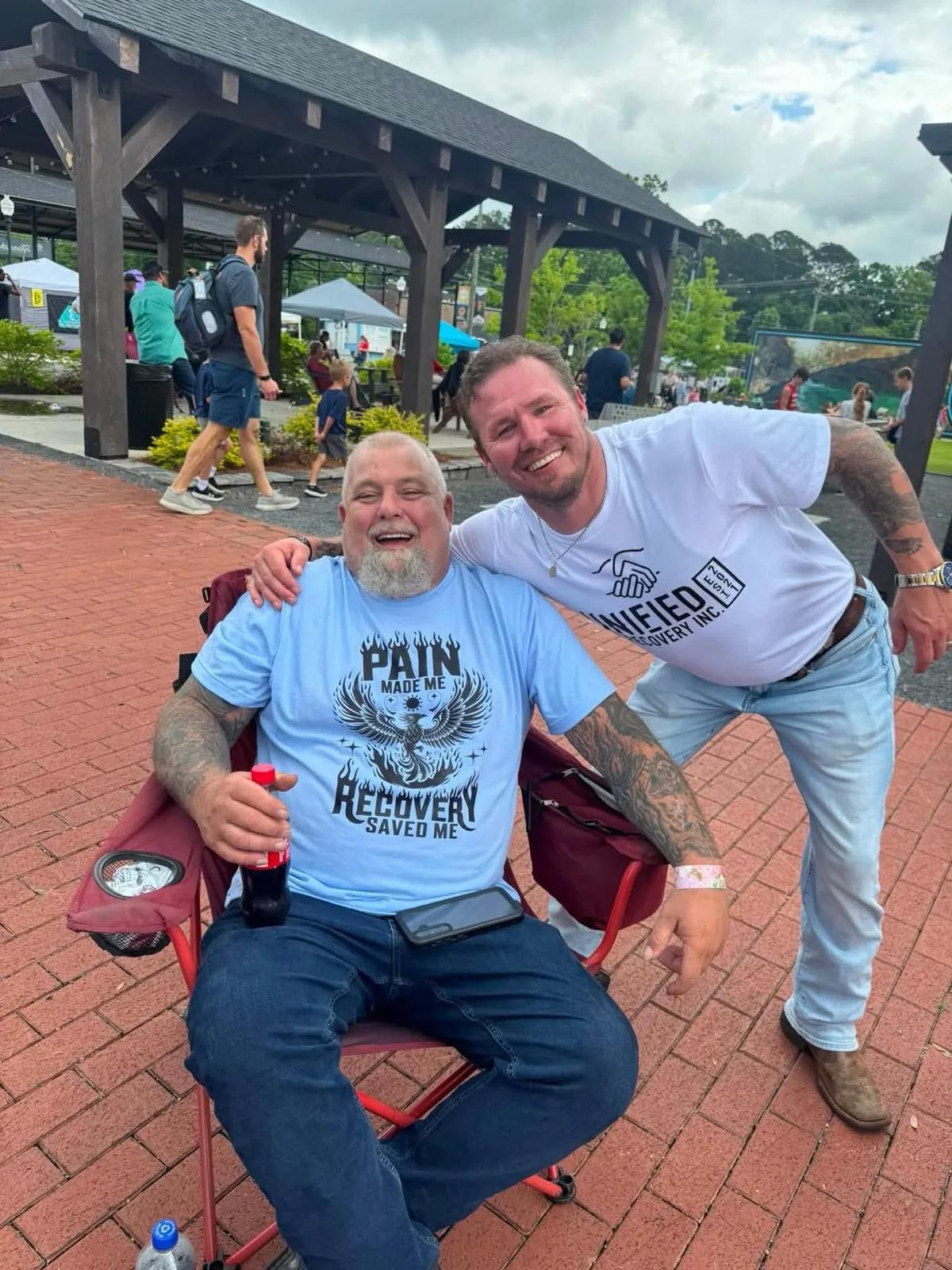 Unified in Recovery community members at a community event