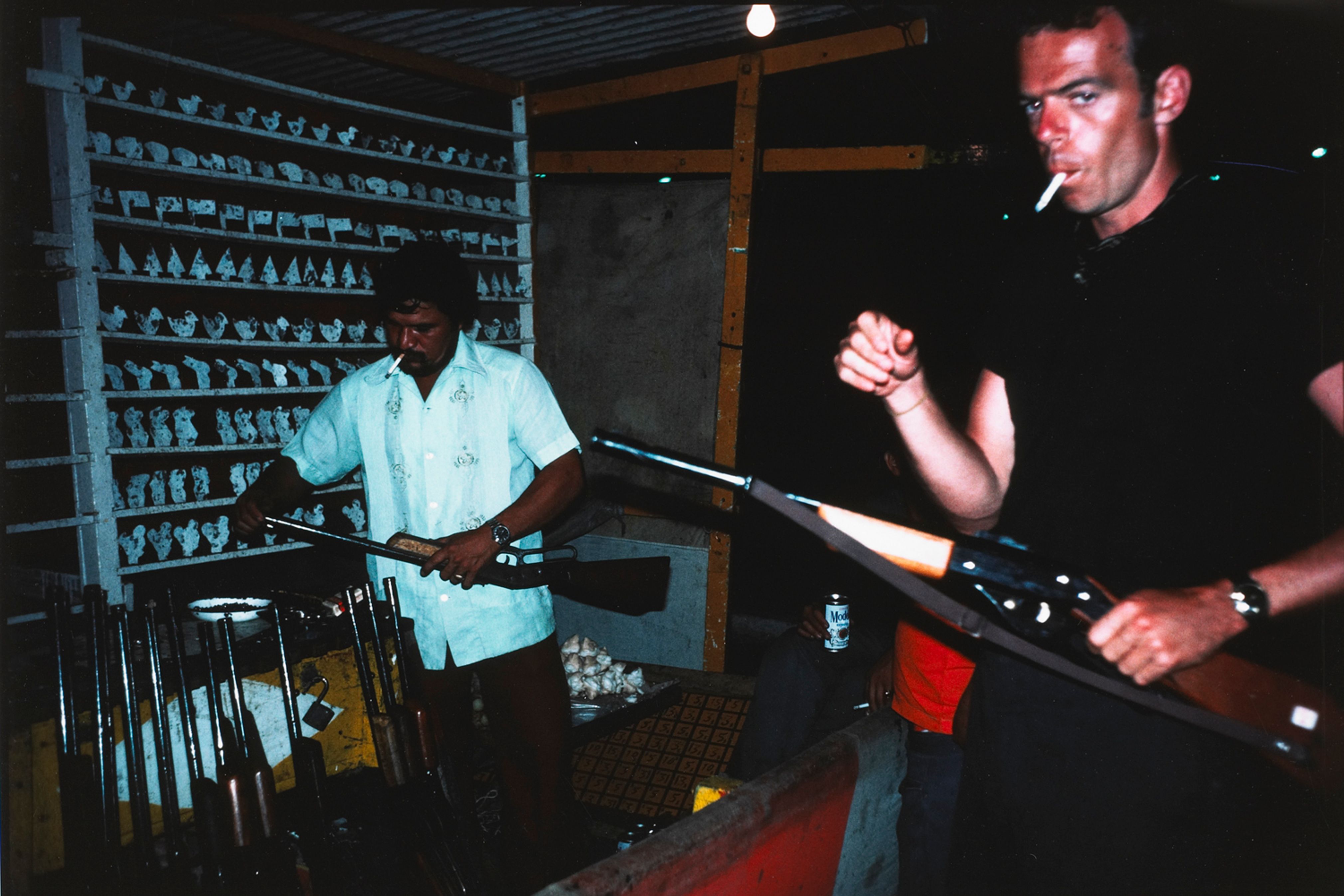 Brian at a shooting gallery, Merida, Mexico
