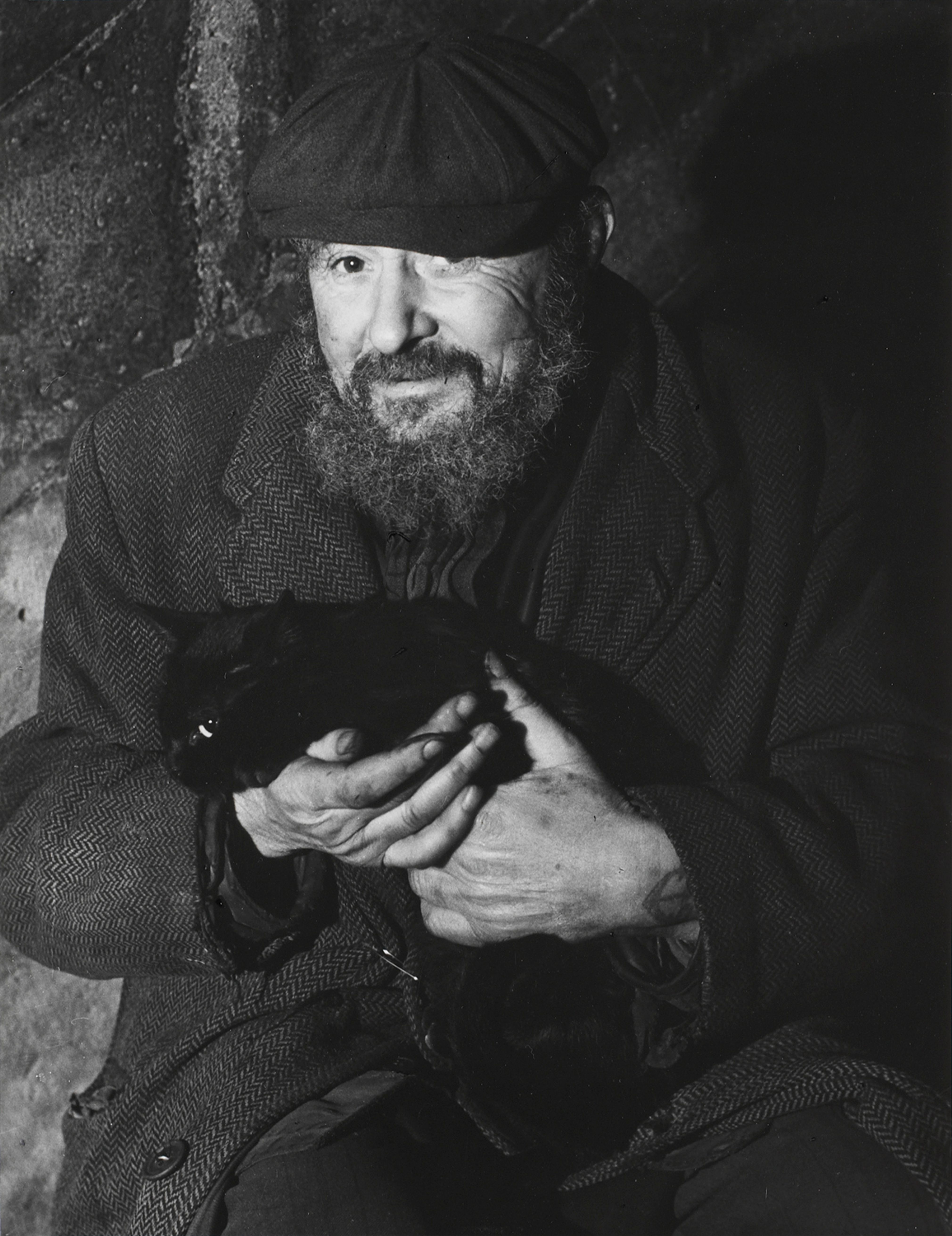 The bum with his cat