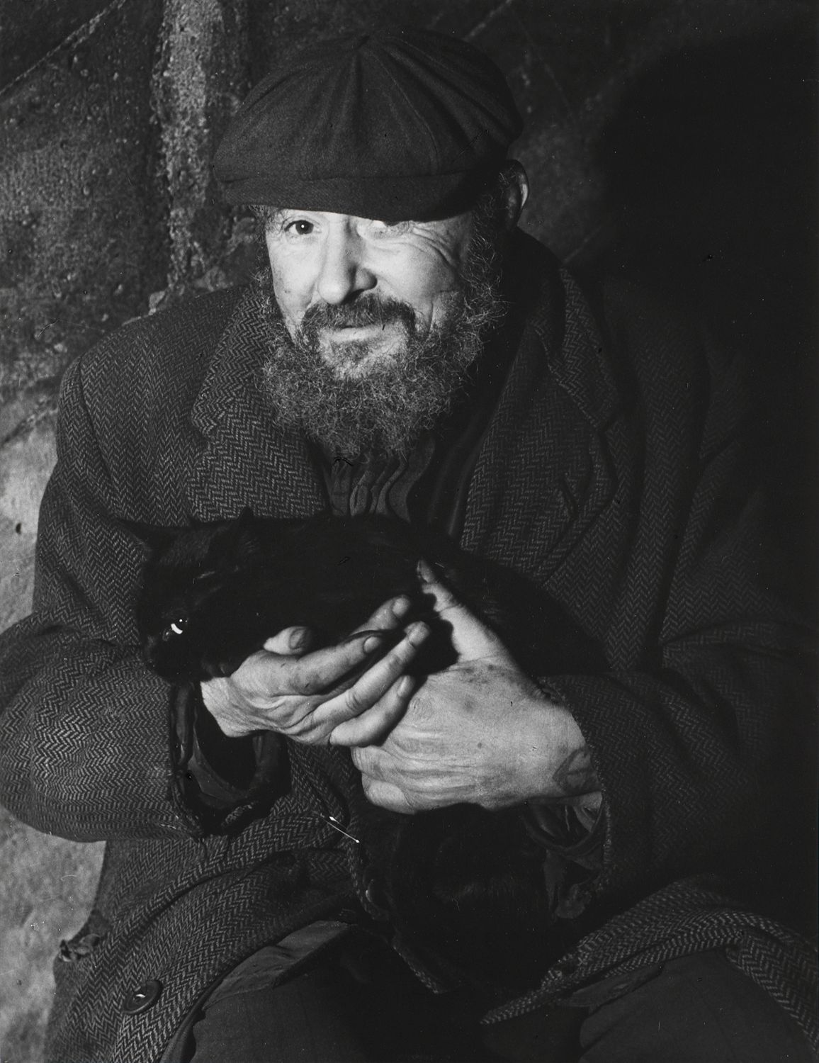 The bum with his cat