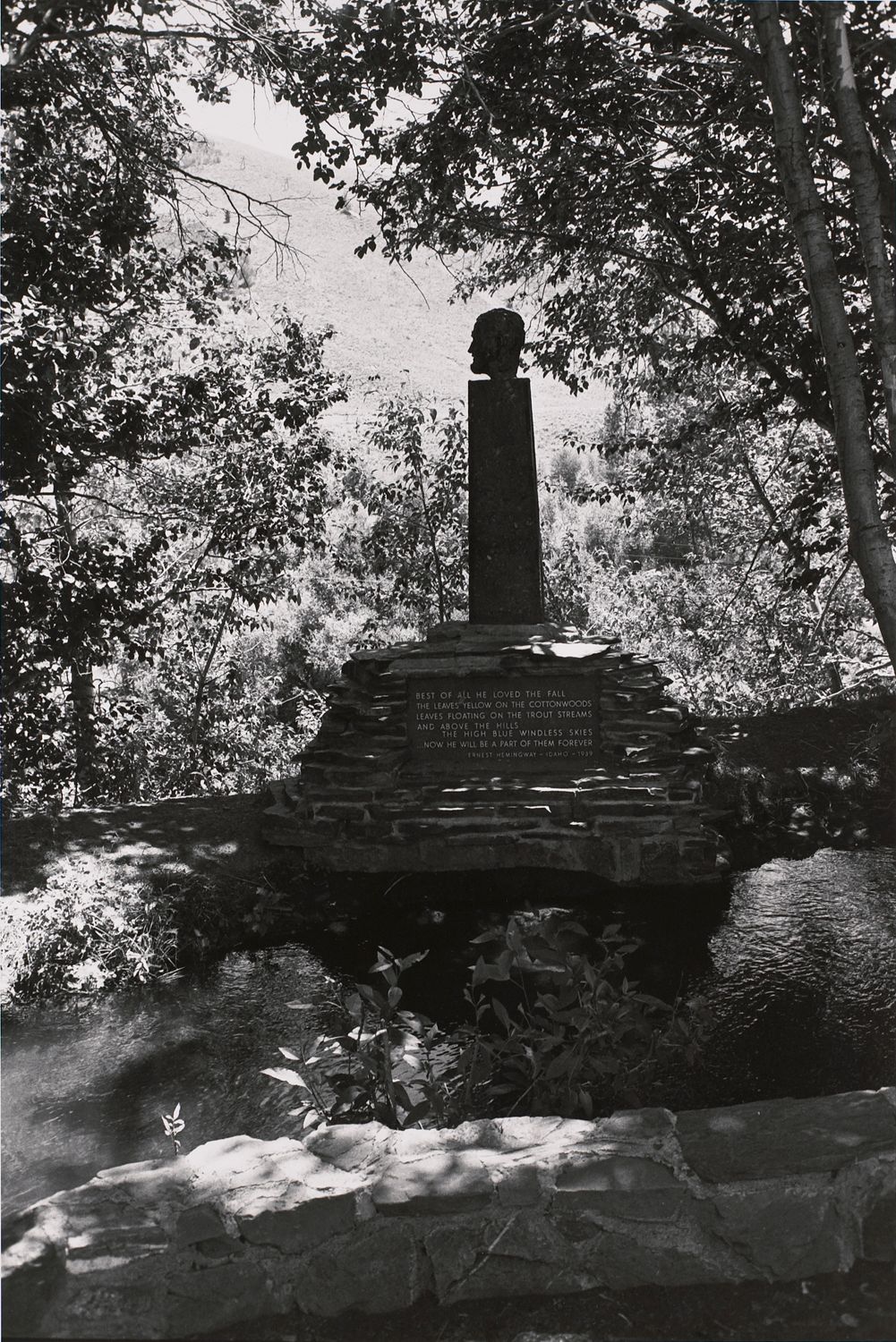 Ernest Hemingway: Overlooking Trail Creek Near Ketchum, Idaho
