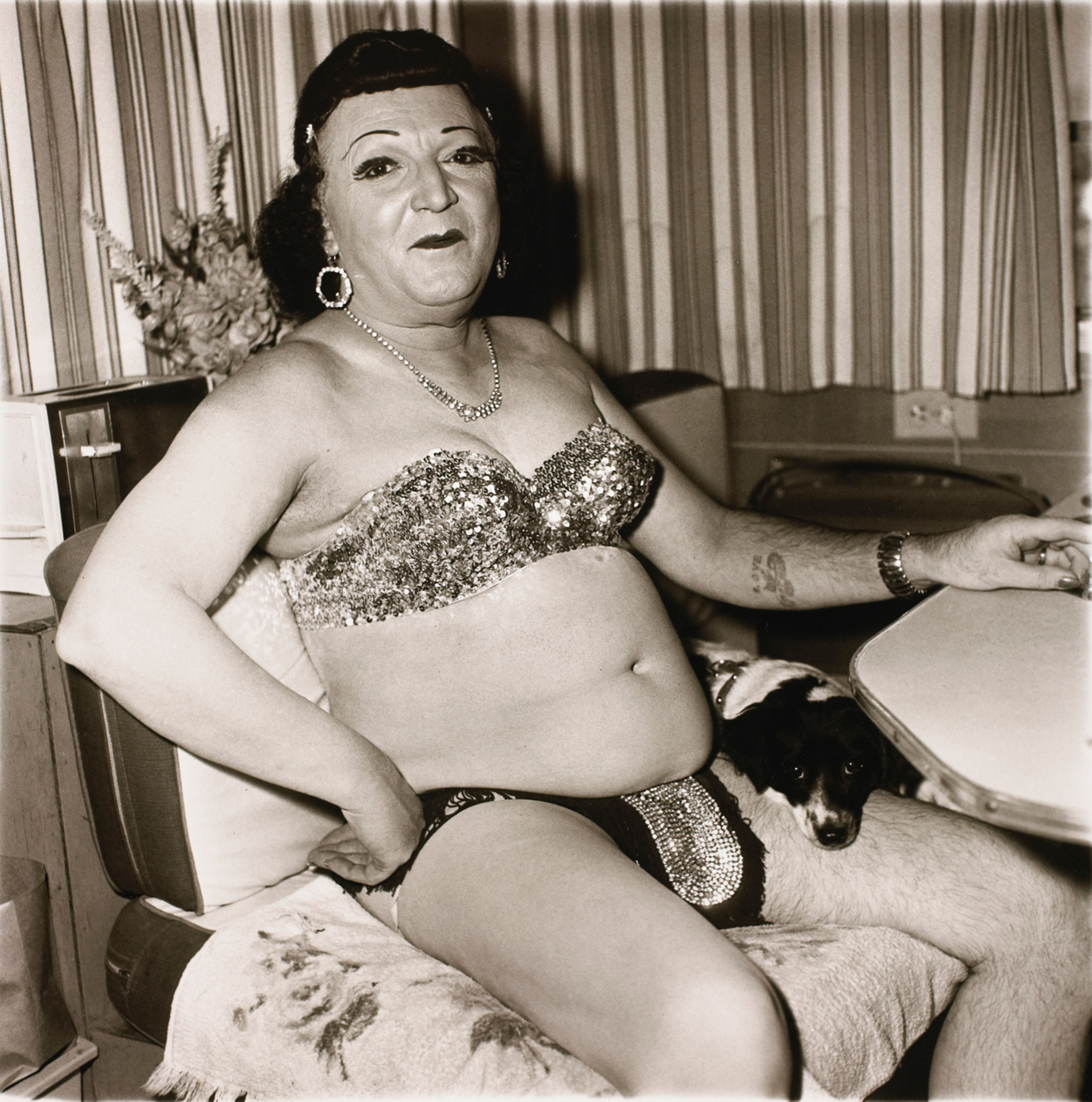 Hermaphrodite and a dog in a carnival trailer, Md.