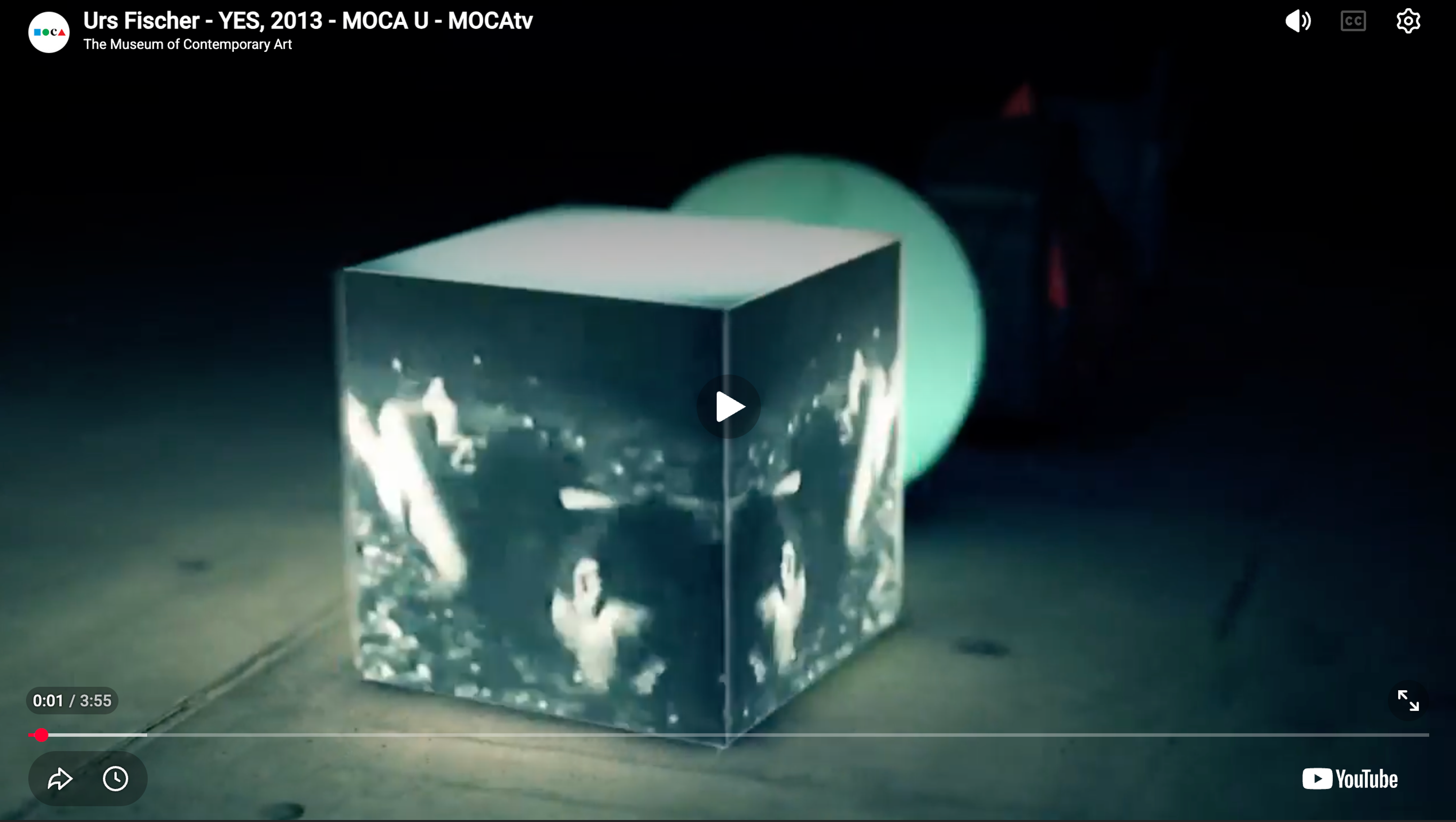 Urs Fischer, Yes, 2013. MOCATV.