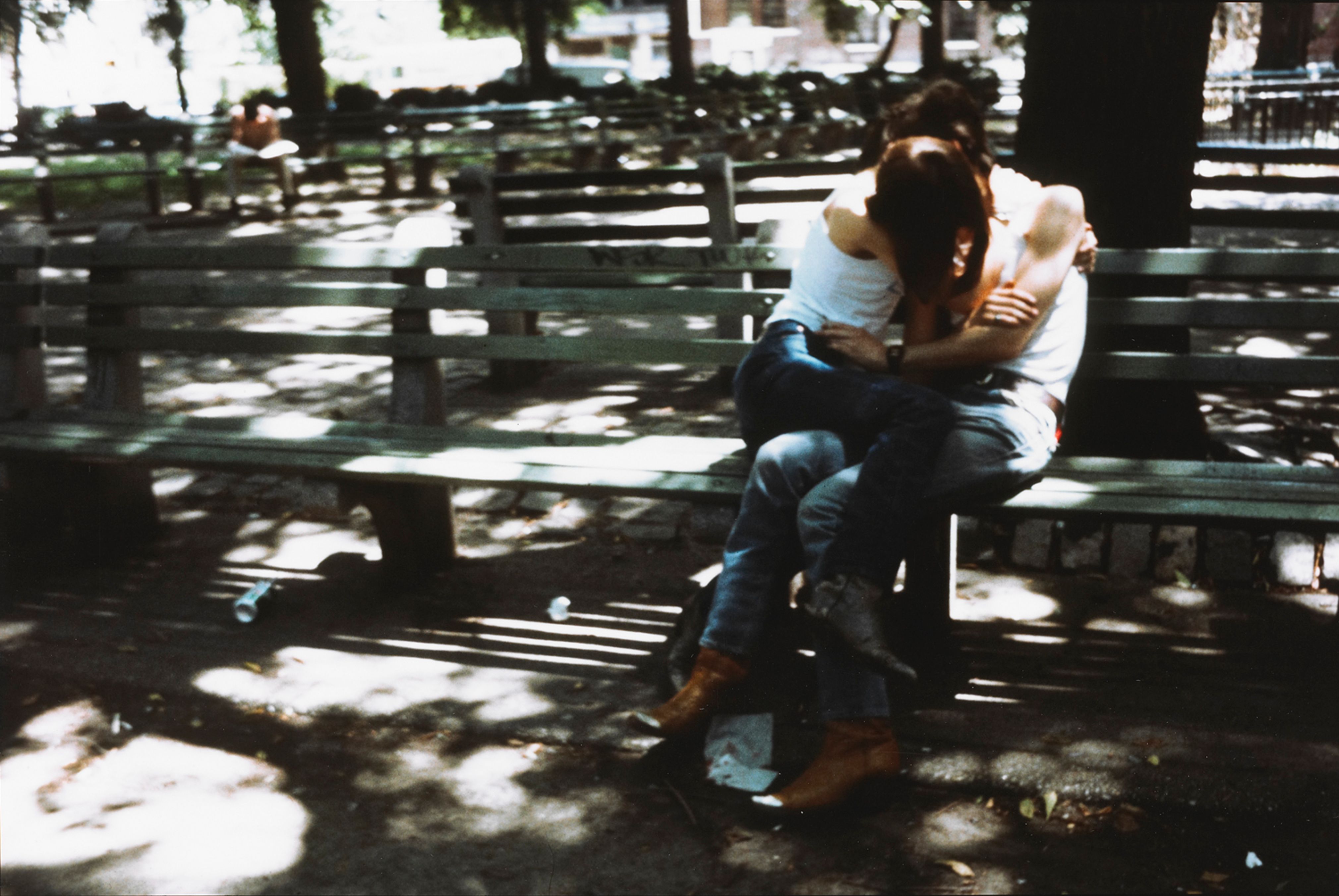 Suzanne and Philippe on the bench, Tompkins Square Park, New York City