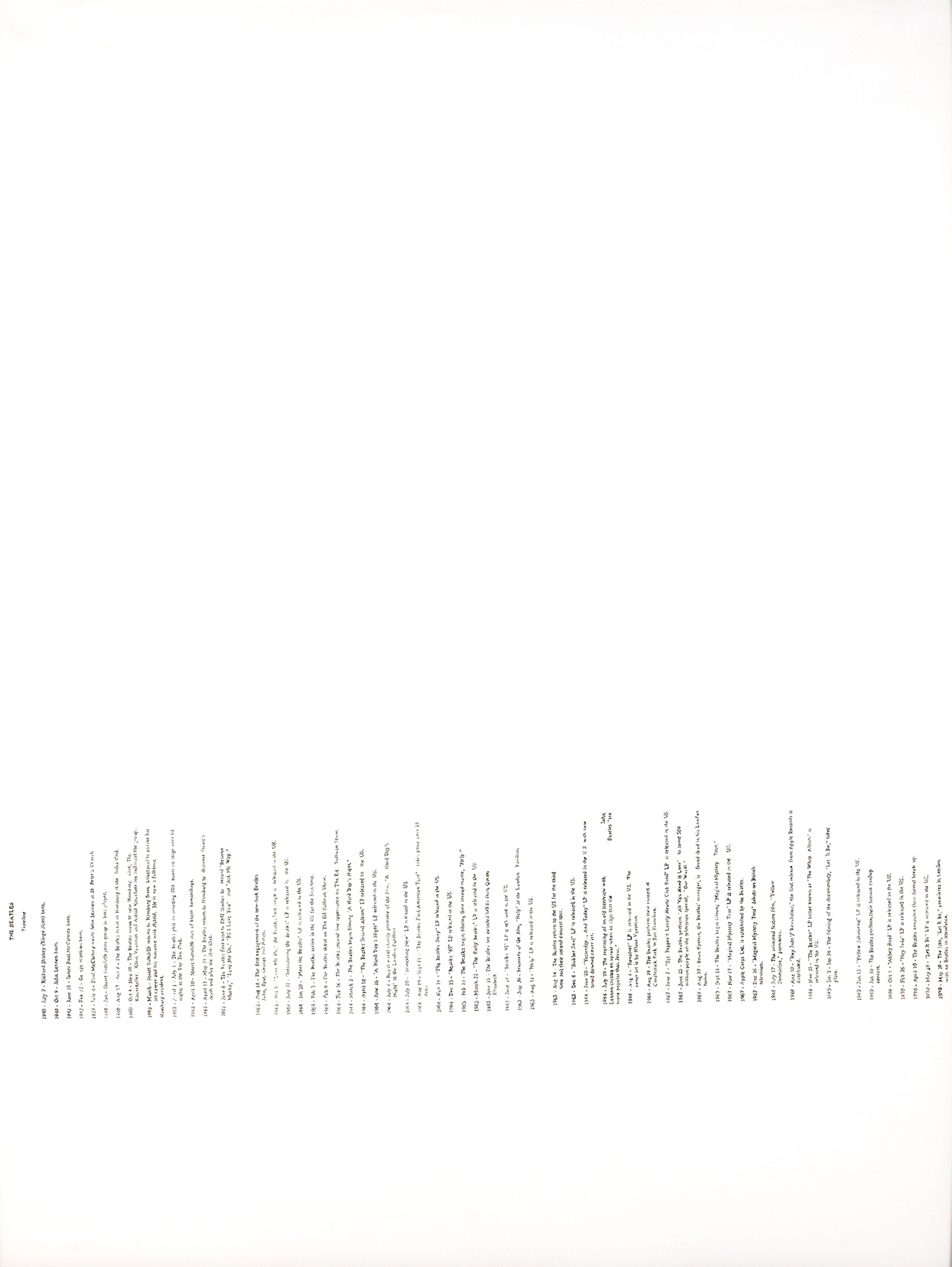 Beatles, Horizontal/Vertical Study