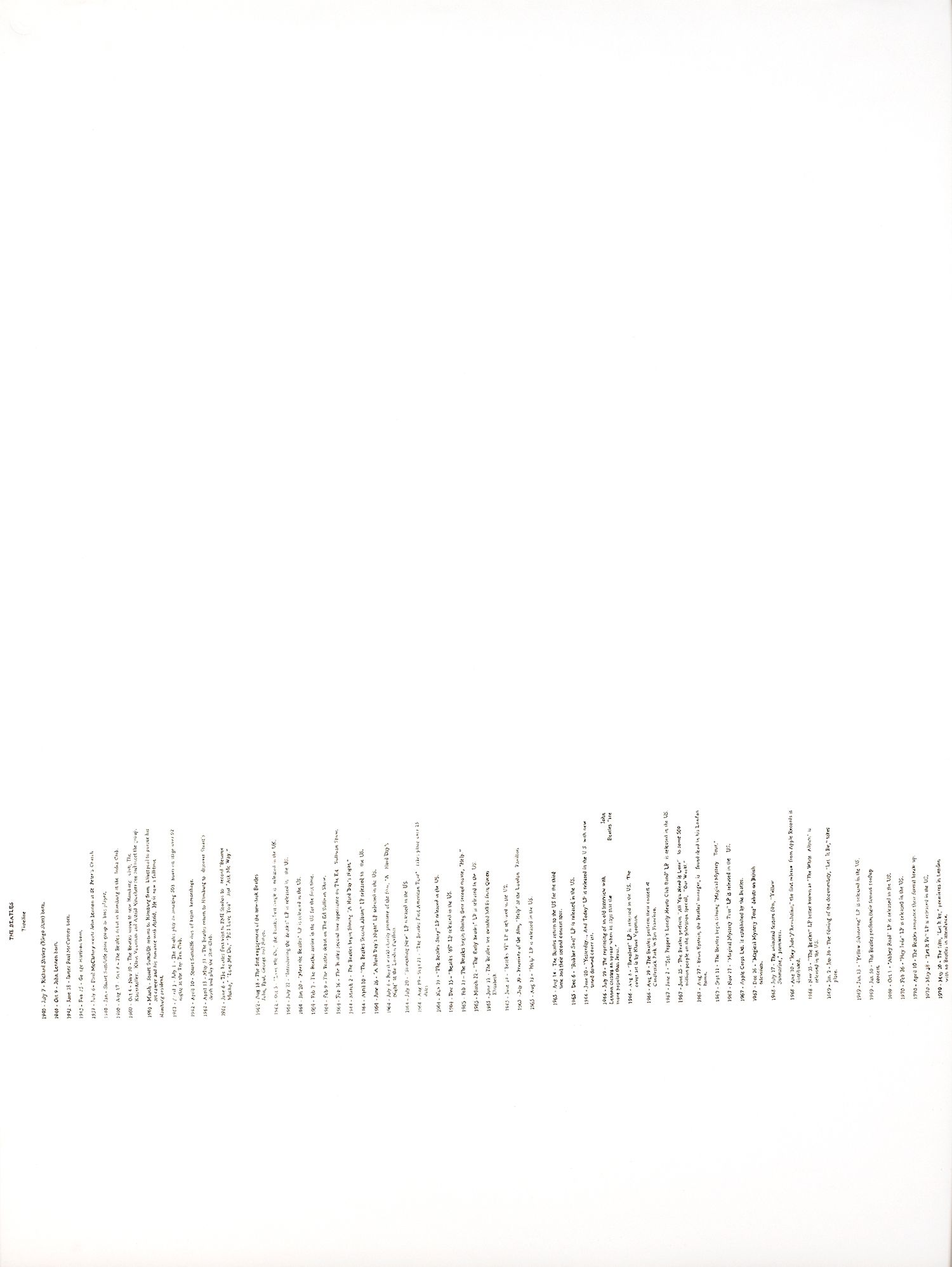 Beatles, Horizontal/Vertical Study