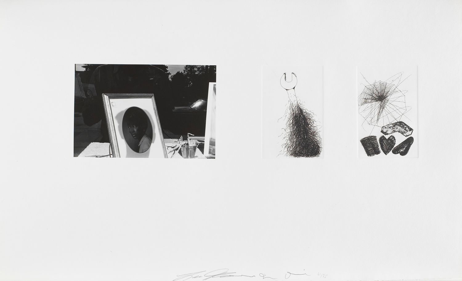 Untitled (Lee Friedlander self portrait and two etchings)