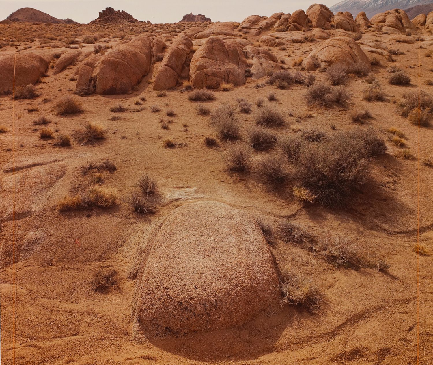 Orange Lines Parallel to Edge of Desert, Alabama Hills, California