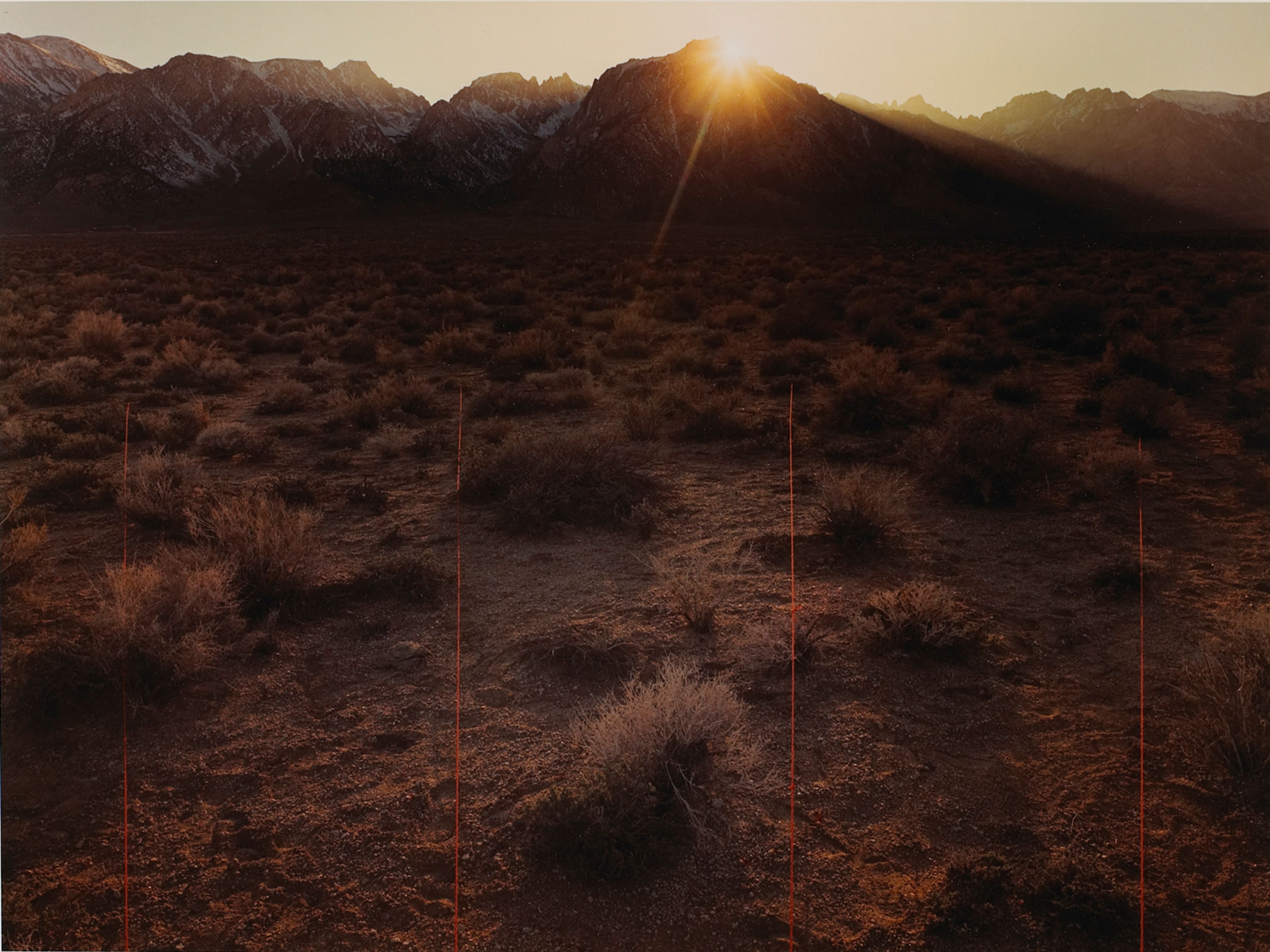 Setting Sun on Mount Whitney, Alabama Hills, California