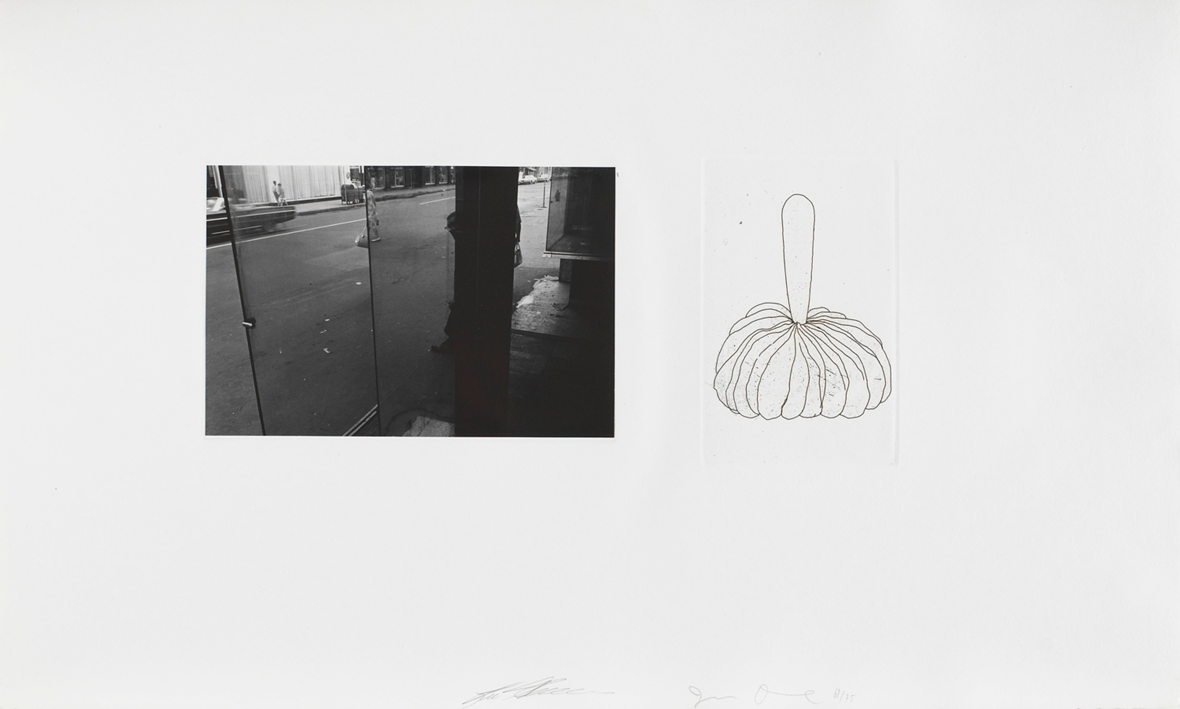 Untitled (photograph taken thru glass and etching)