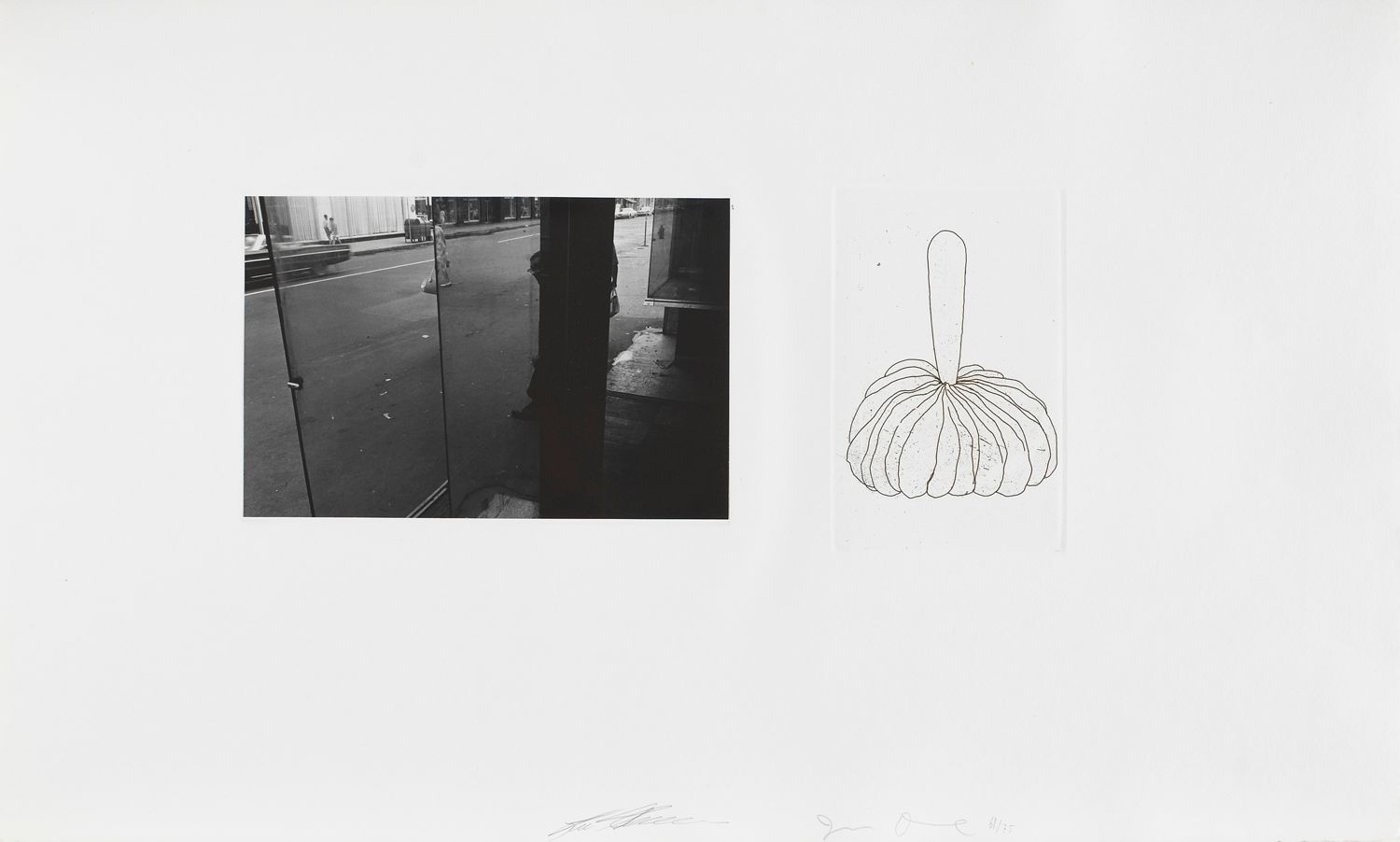 Untitled (photograph taken thru glass and etching)