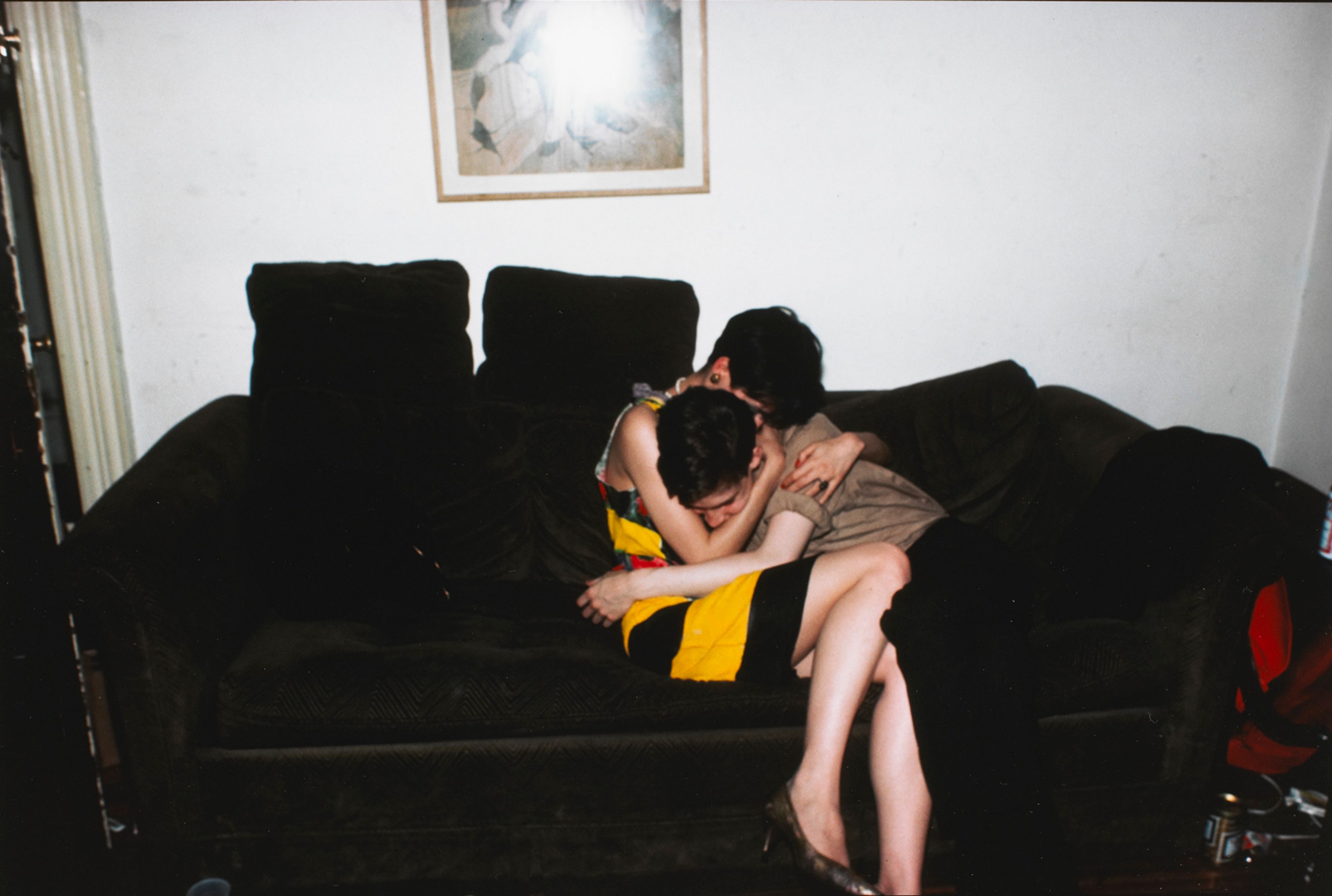 Mary and David hugging, New York City