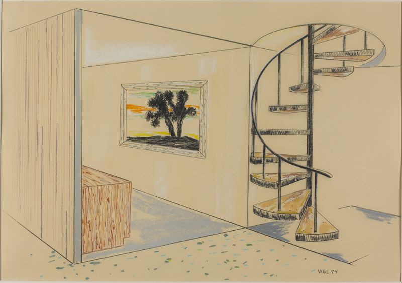 Interior with Cactus Painting and Spiral