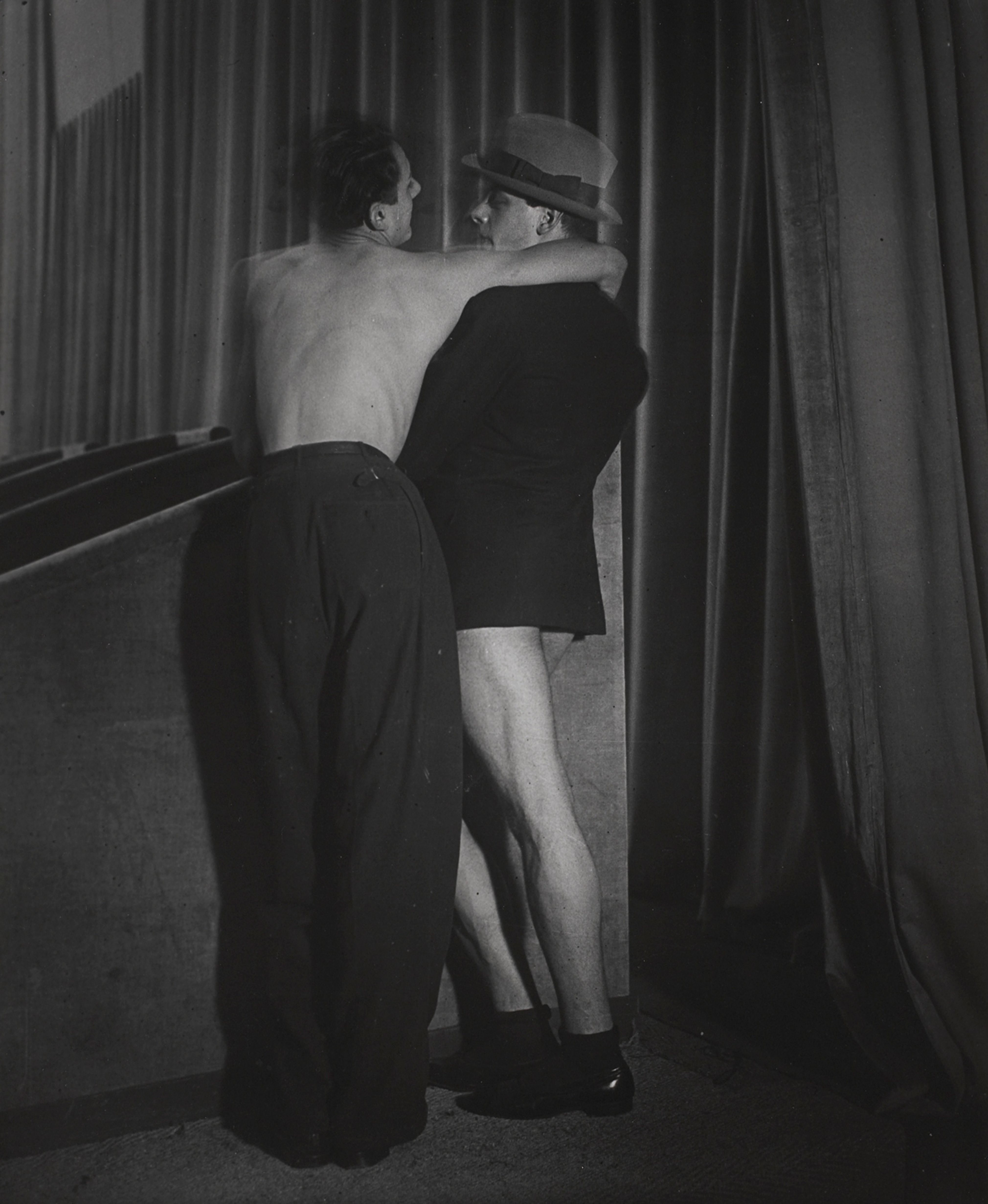 Young couple wearing a two-in-one suit at the Bal de la Montagne Sainte-Genevieve